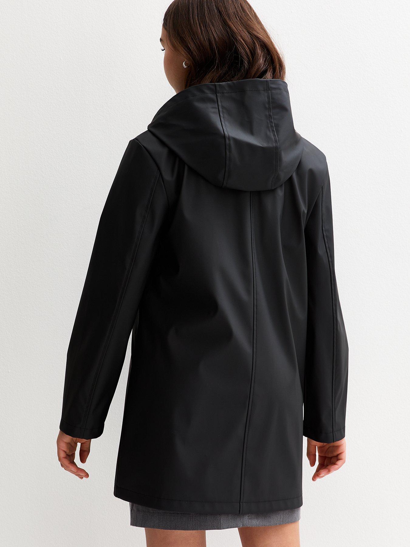 Image 3 of 4 of New Look 915 Girls Hooded Unlined Jacket - Black