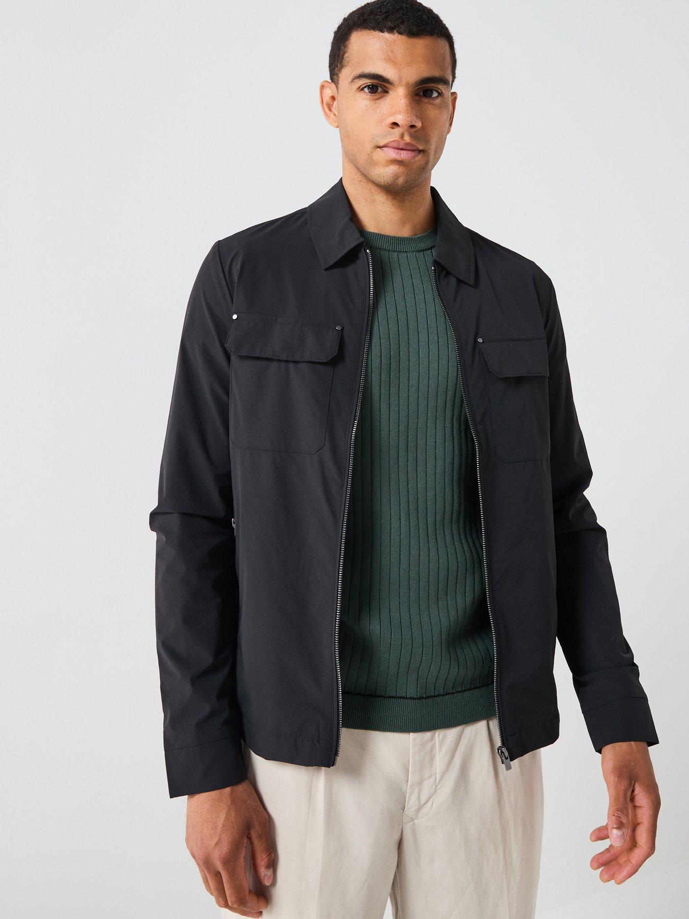 River Island Defined Muscle Fit Shacket - Black