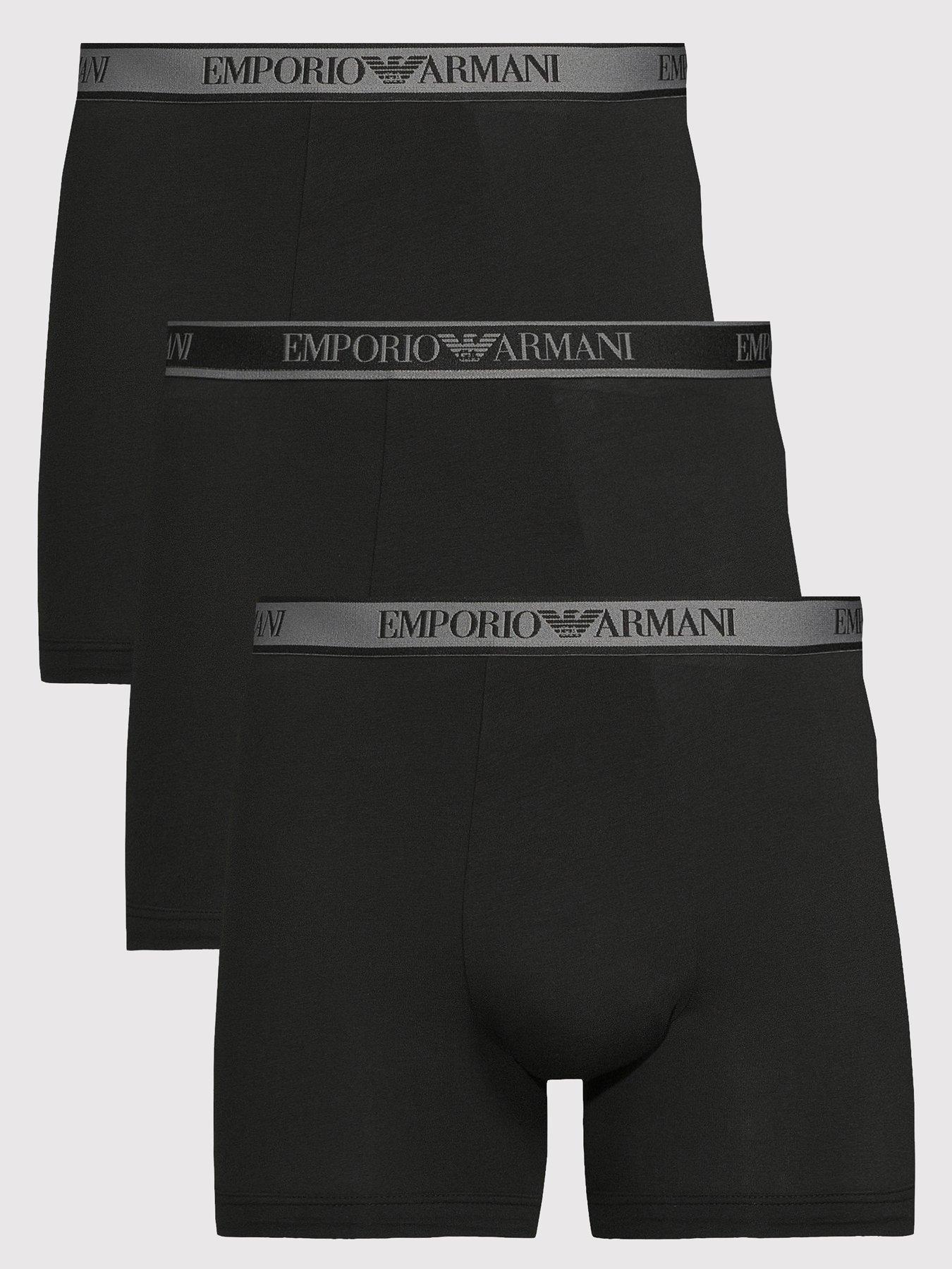 Emporio Armani Bodywear 3 Pack Boxer Shorts - Black