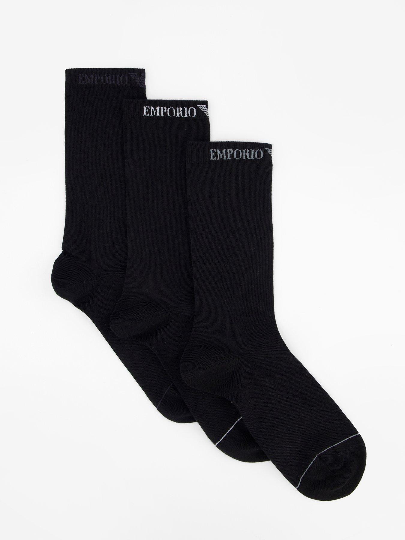 Emporio Armani Bodywear Emporio Armani Bodywear 3 Pack Trainer Liner Socks - Black