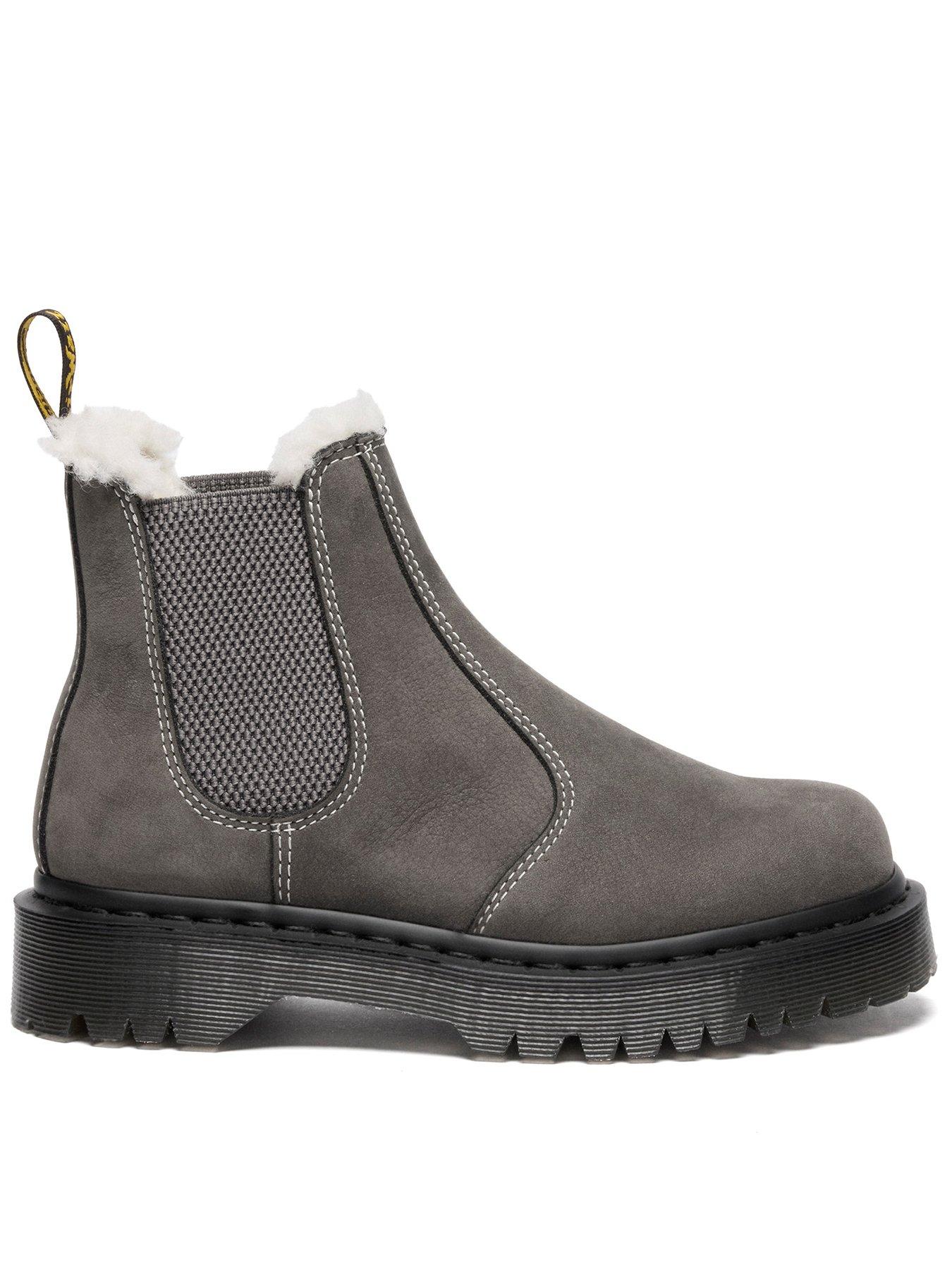 Dr Martens 2976 Bex Fl Chelsea Boot Gunmetal Milled Nubuck Boots - Grey