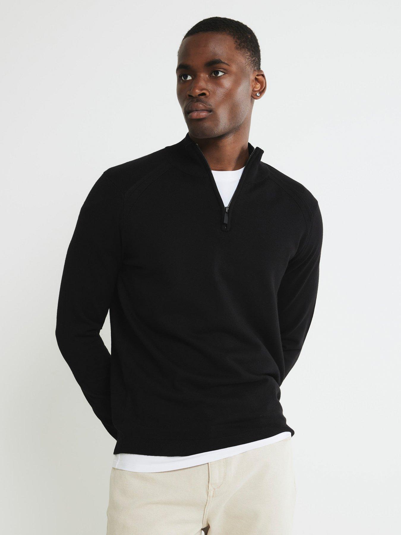 river-island-smart-viscose-half-zip-knitted-jumper-blackstillFront