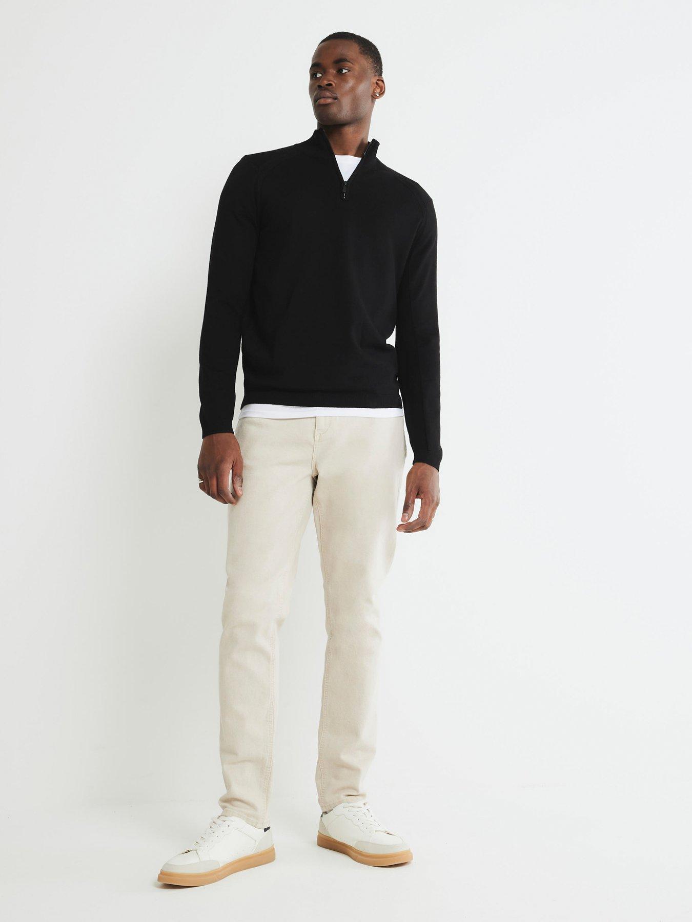river-island-smart-viscose-half-zip-knitted-jumper-blackback