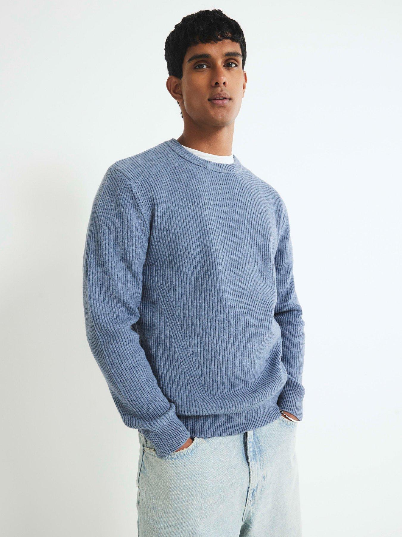 river-island-ribbed-easy-crew-neck-knitted-jumper-blue