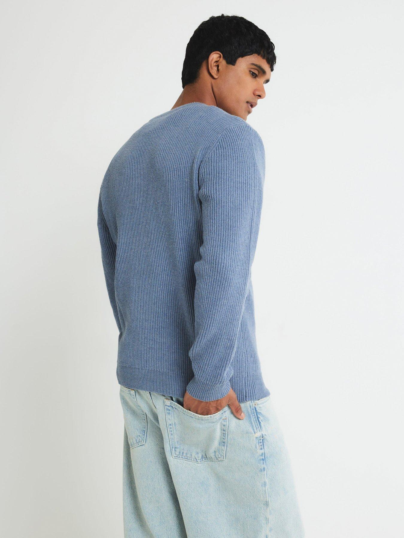 river-island-ribbed-easy-crew-neck-knitted-jumper-bluestillFront