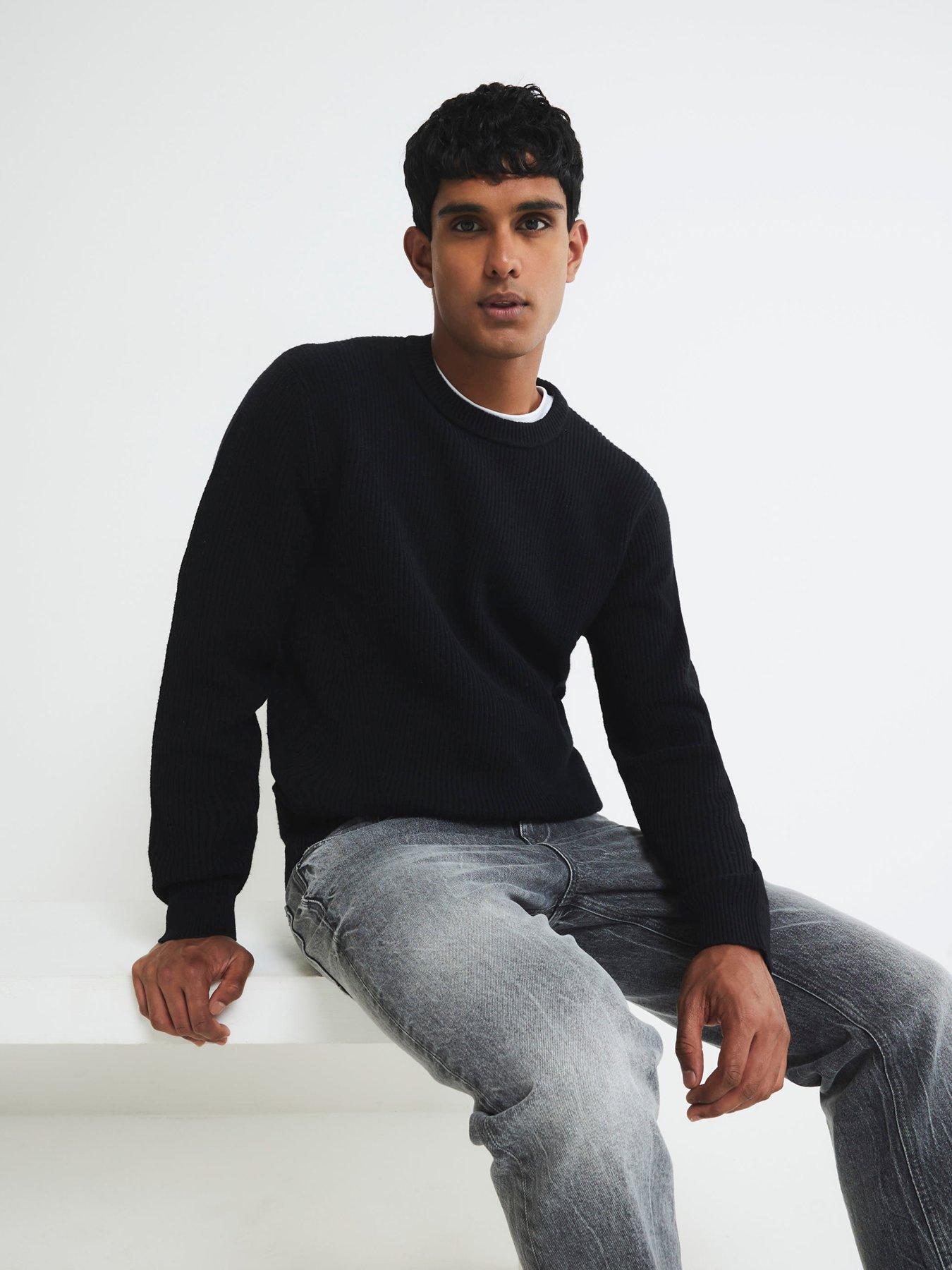 river-island-ribbed-easy-crew-neck-knitted-jumper-black