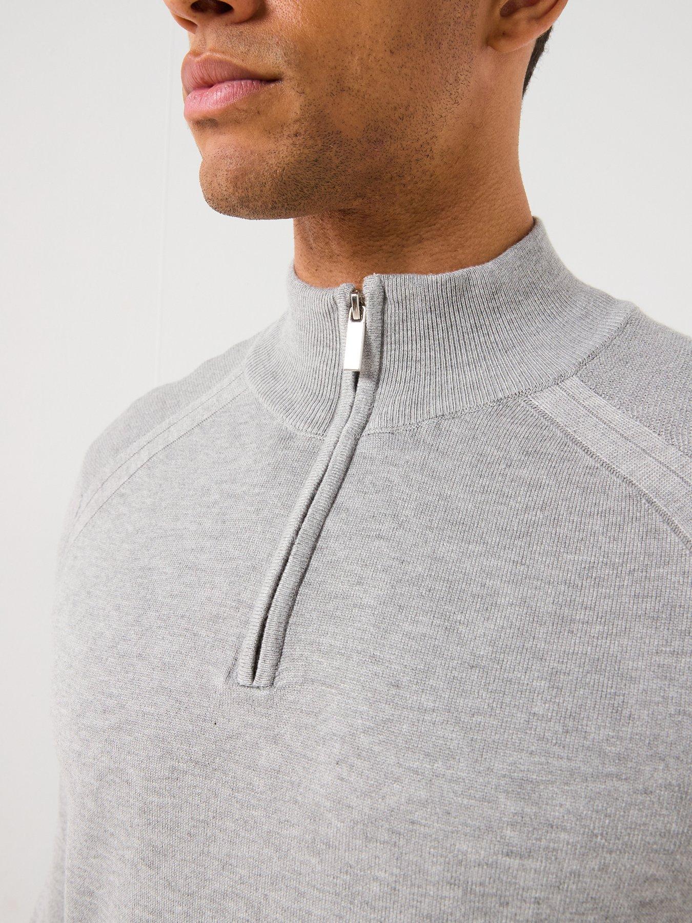 river-island-smart-viscose-half-zip-knitted-jumper-greydetail