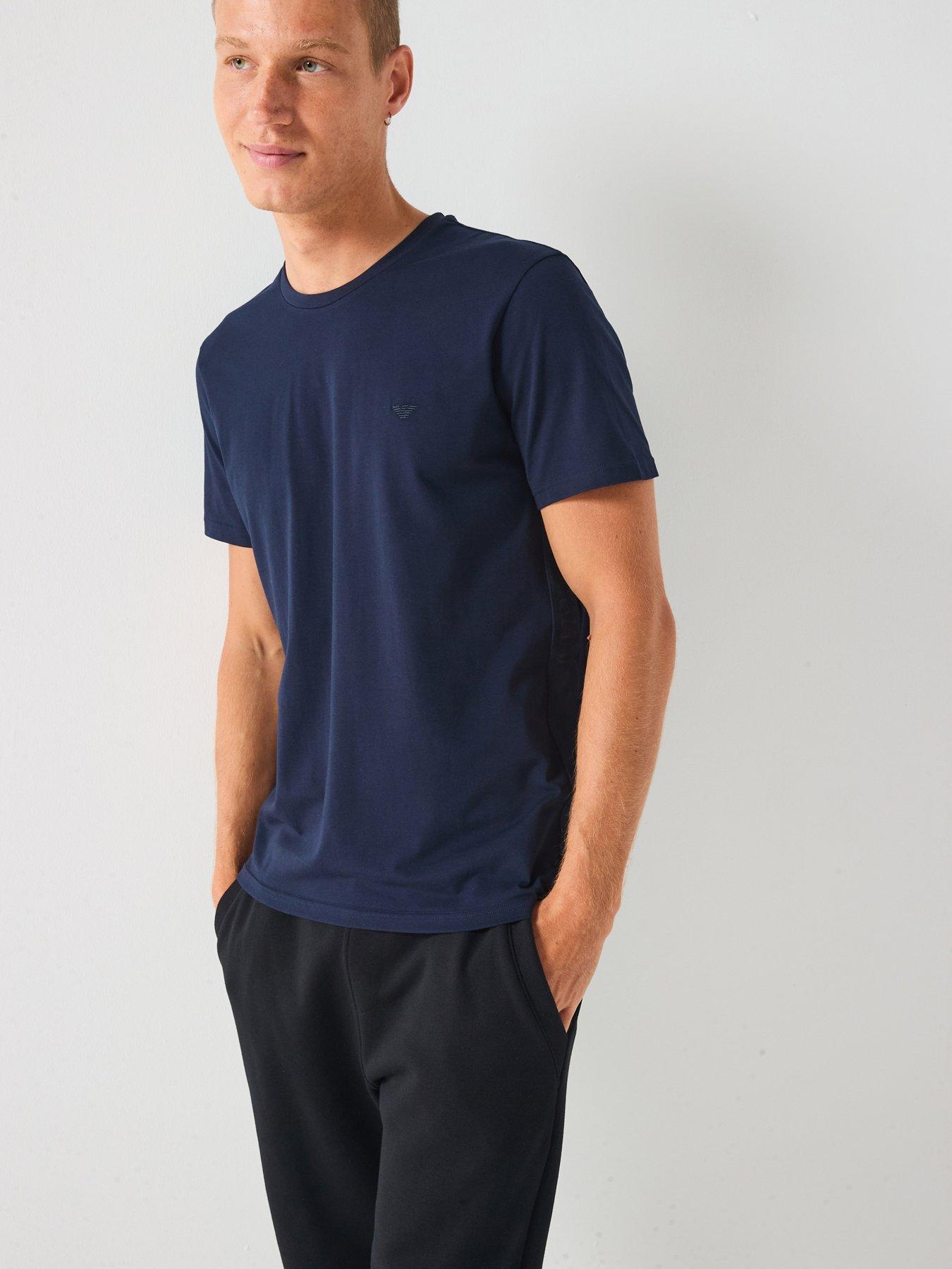 Emporio Armani Bodywear Taped Crew Neck Lounge T-Shirt - Navy