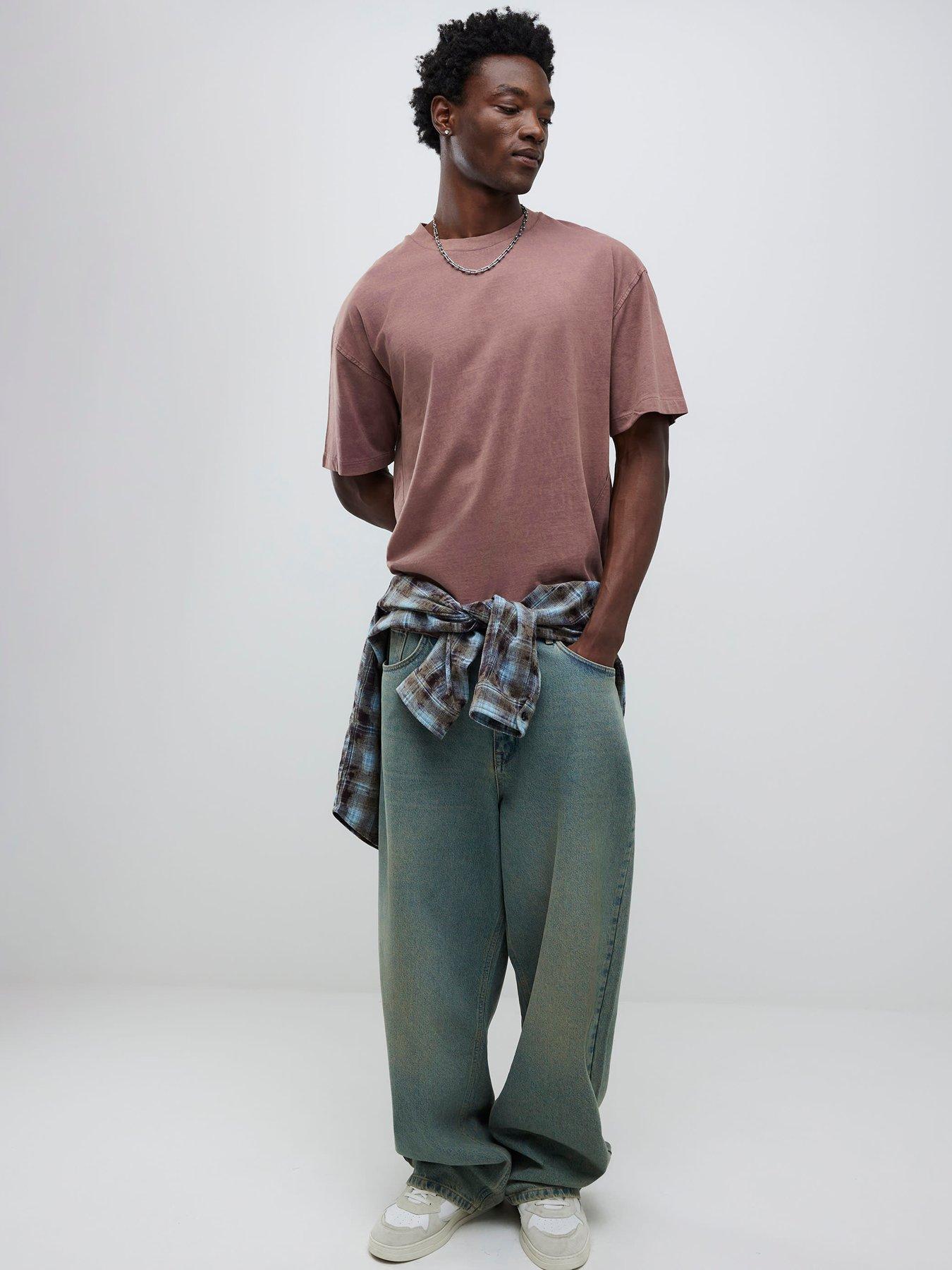 river-island-short-sleeve-oversized-washed-dart-t-shirt-dark-redback