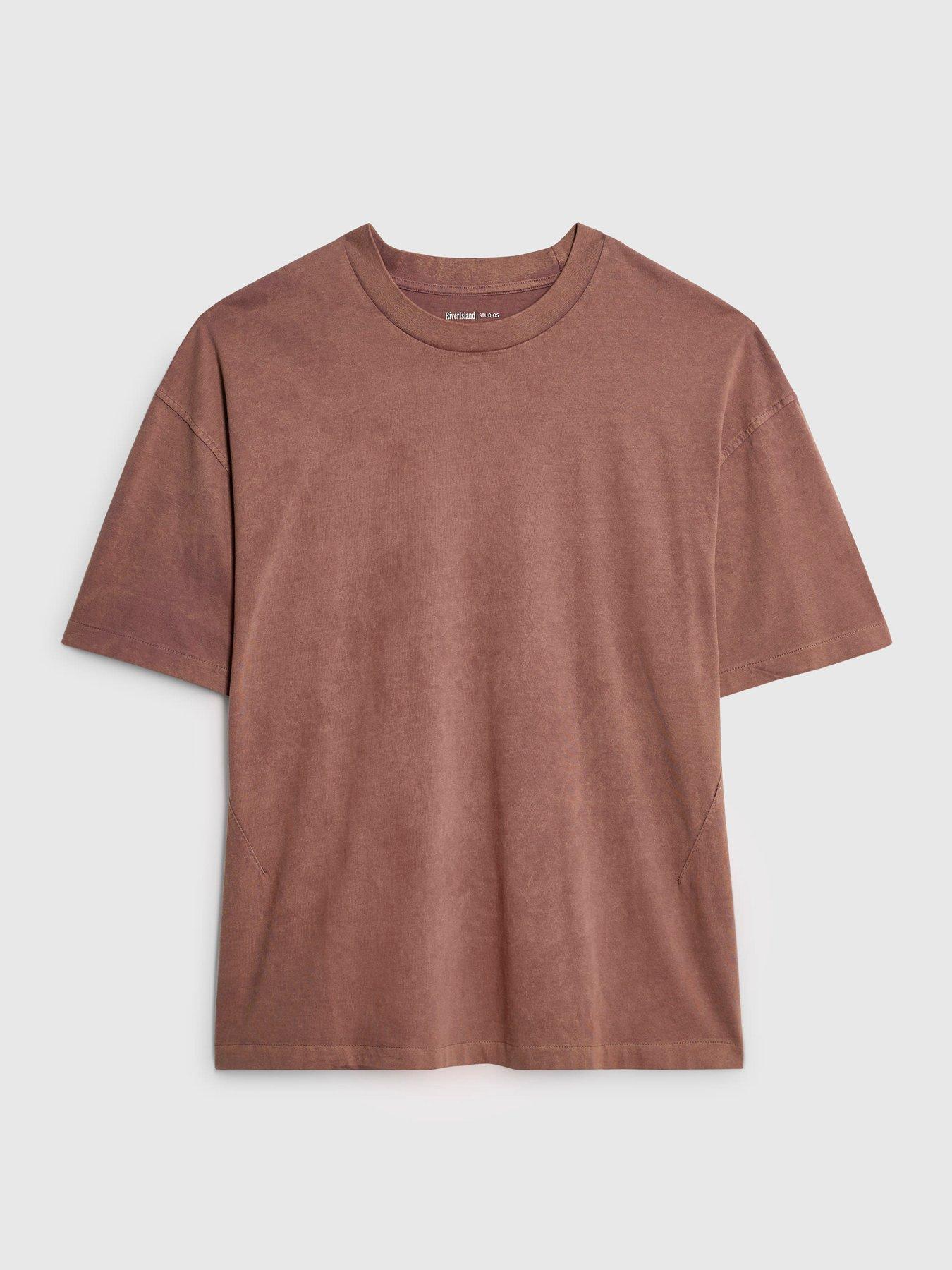river-island-short-sleeve-oversized-washed-dart-t-shirt-dark-reddetail