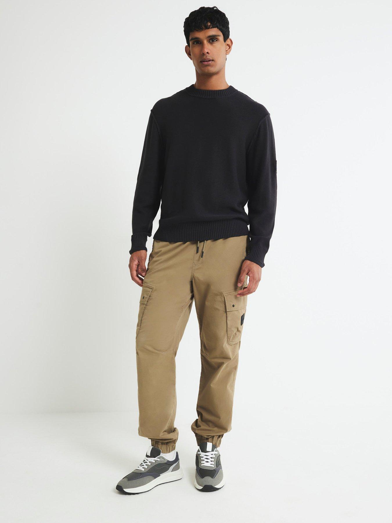 river-island-badged-knitted-jumper-blackfront