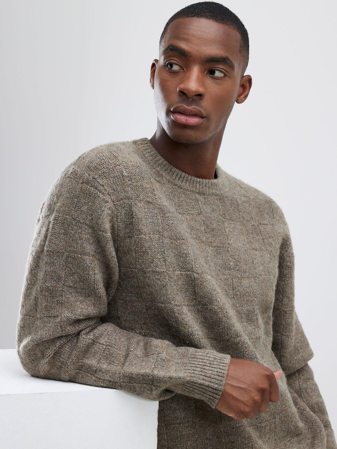 river-island-midweight-checkerboard-knitted-jumper-beigeoutfit