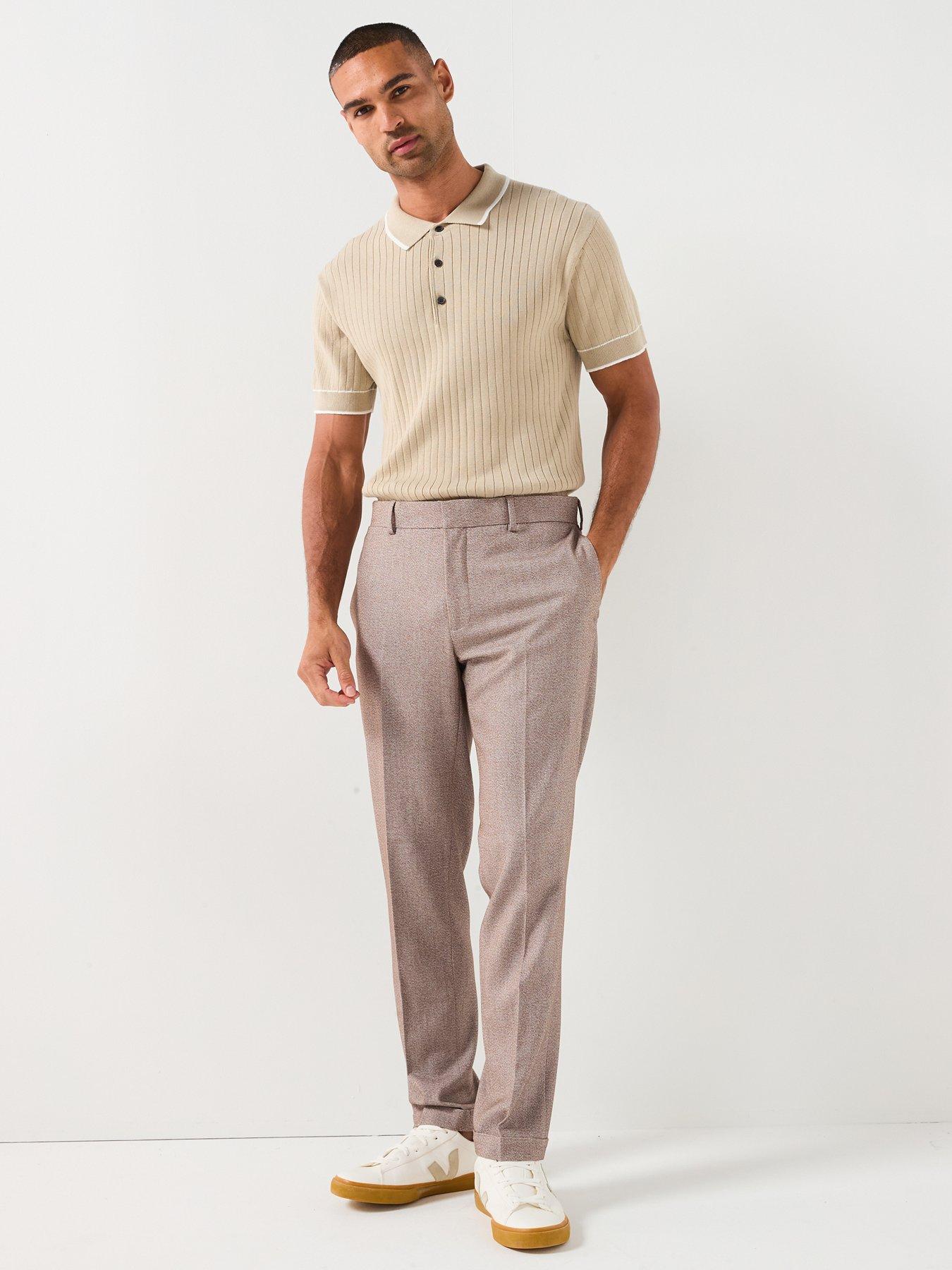 river-island-short-sleeve-rib-knitted-polo-shirt-beigeback