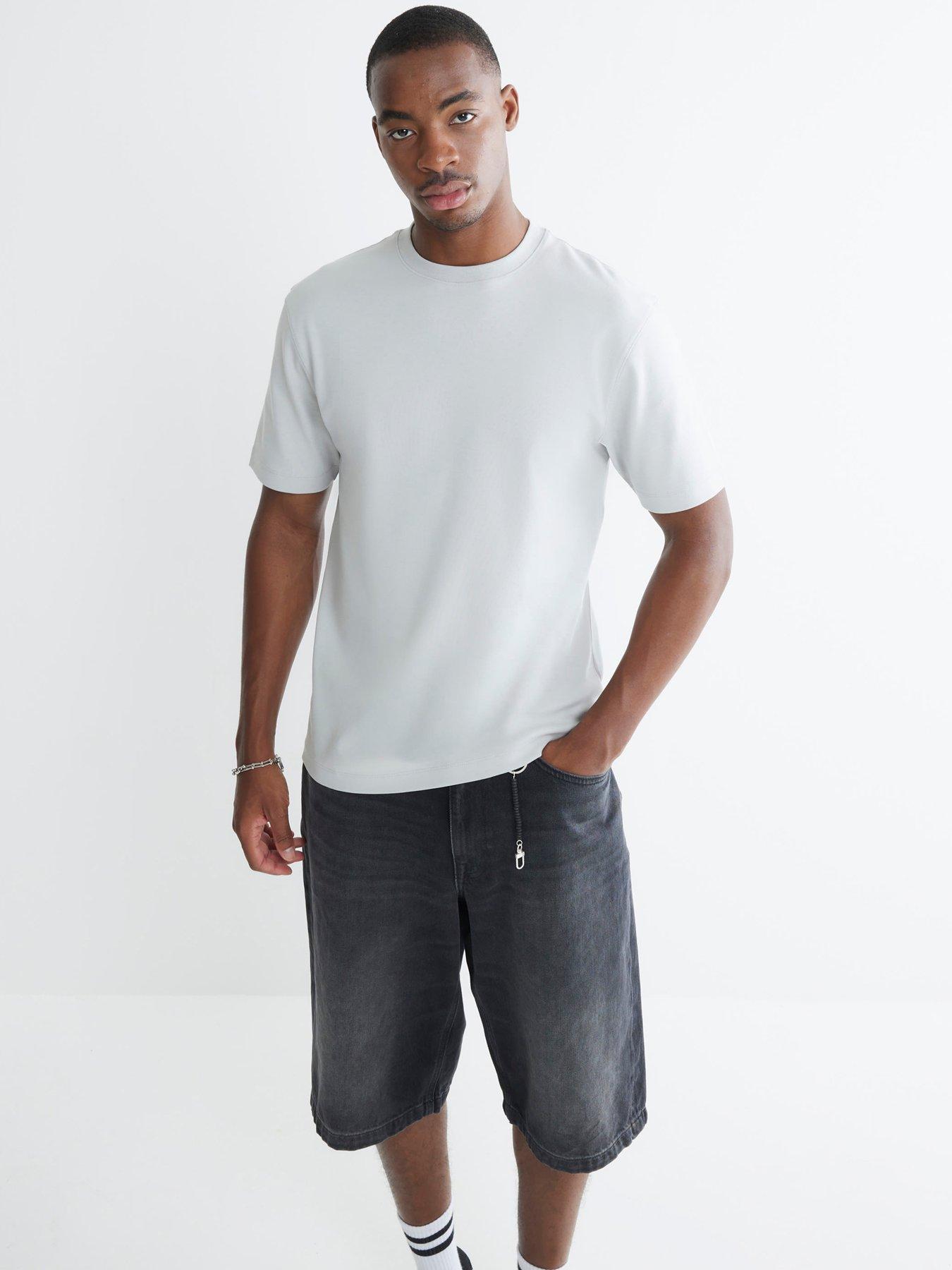 River Island Slim Fit Essentials T-Shirt - Light Grey