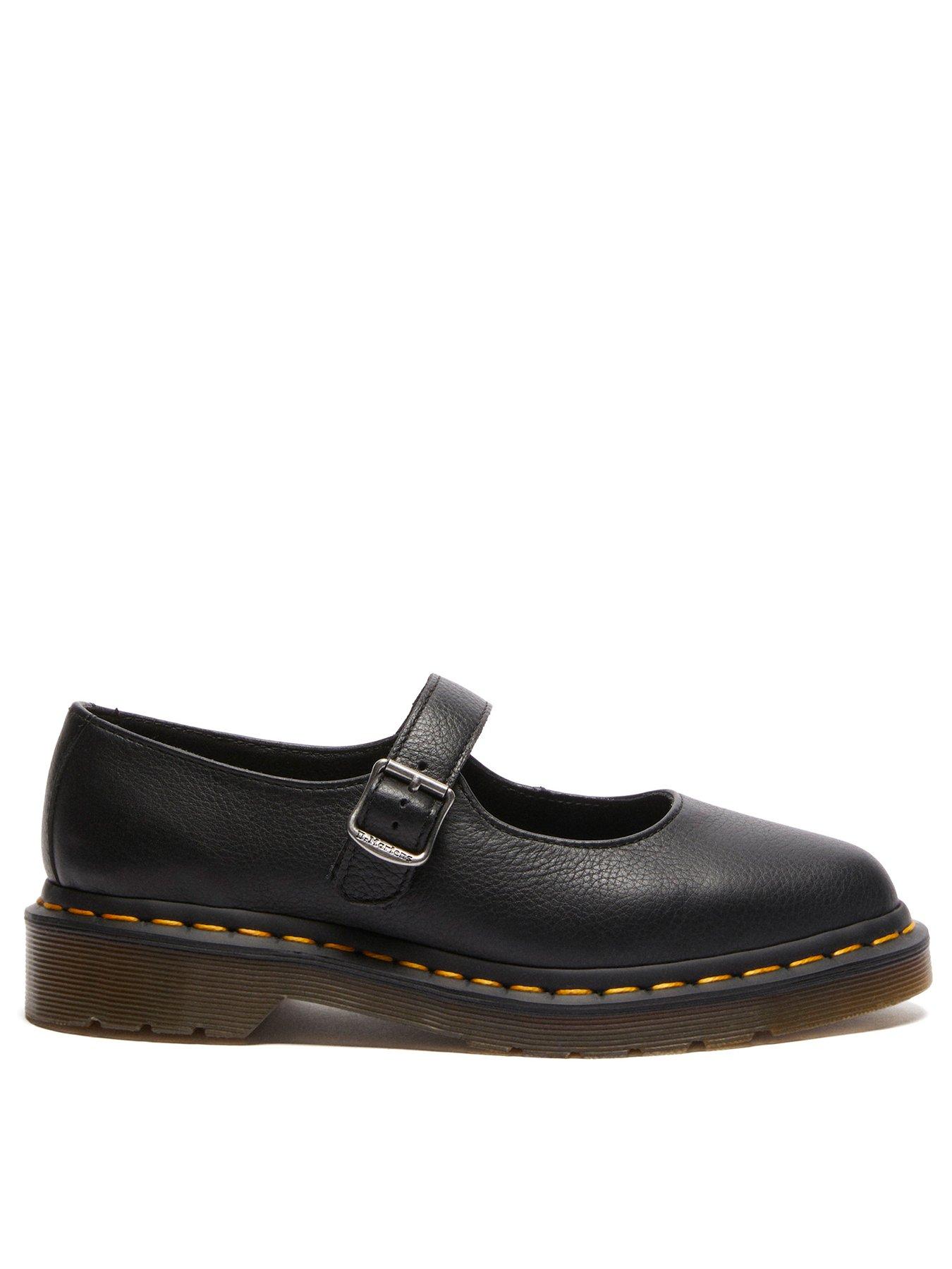 Dr Martens Elphie Virginia Leather Mary Jane Shoes - Black