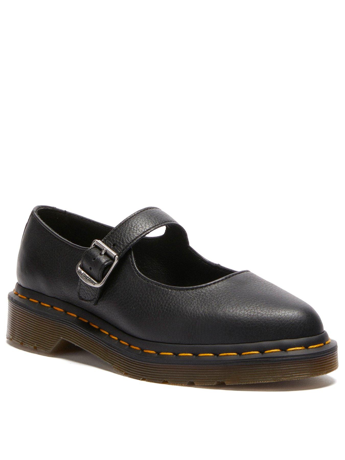 Dr Martens Elphie Virginia Leather Mary Jane Shoes - Black | Very