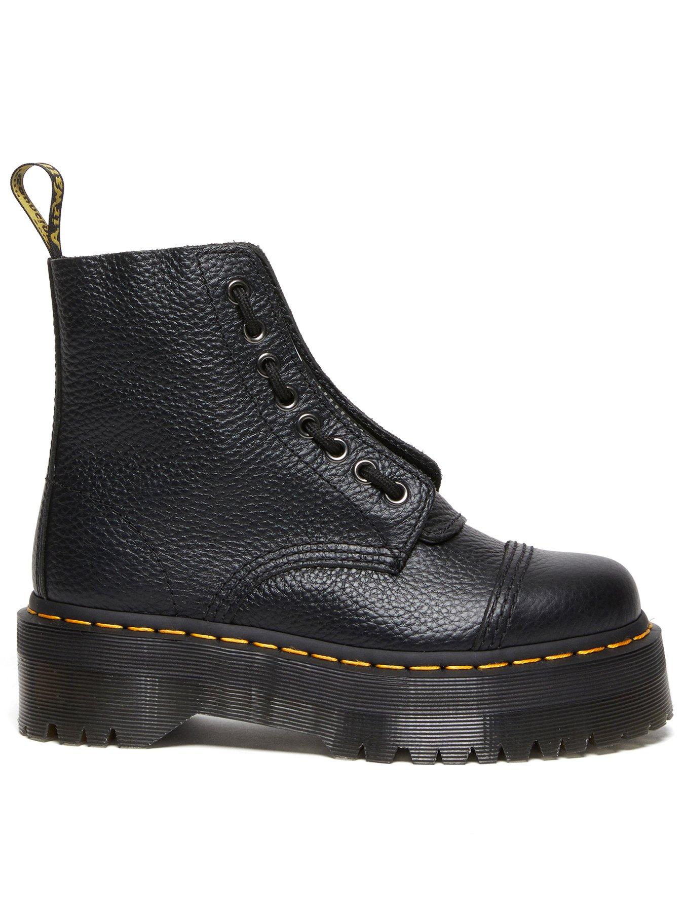 Image 1 of 7 of Dr Martens Sinclair Soft Leather Platform Boots - Black