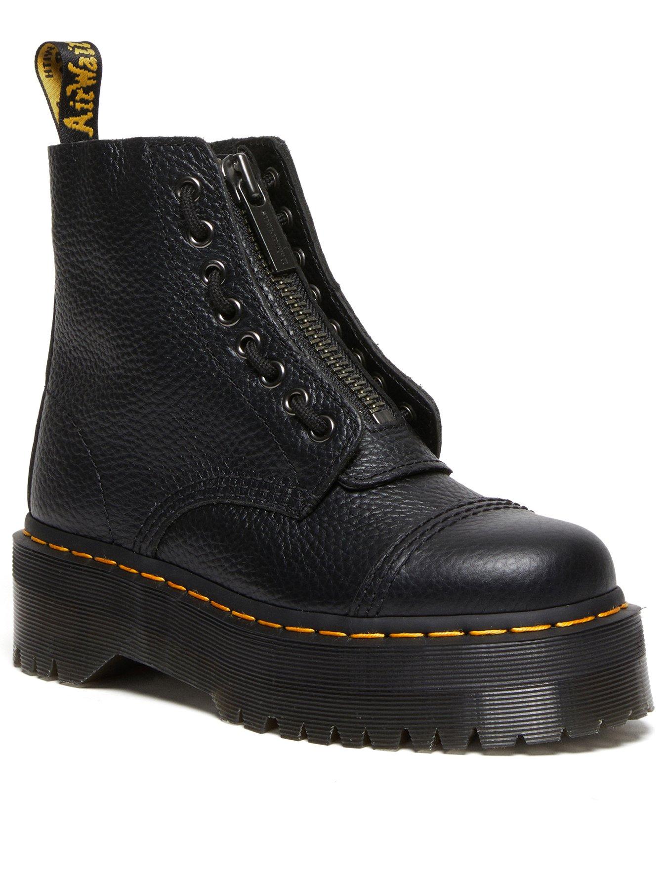 Image 2 of 7 of Dr Martens Sinclair Soft Leather Platform Boots - Black