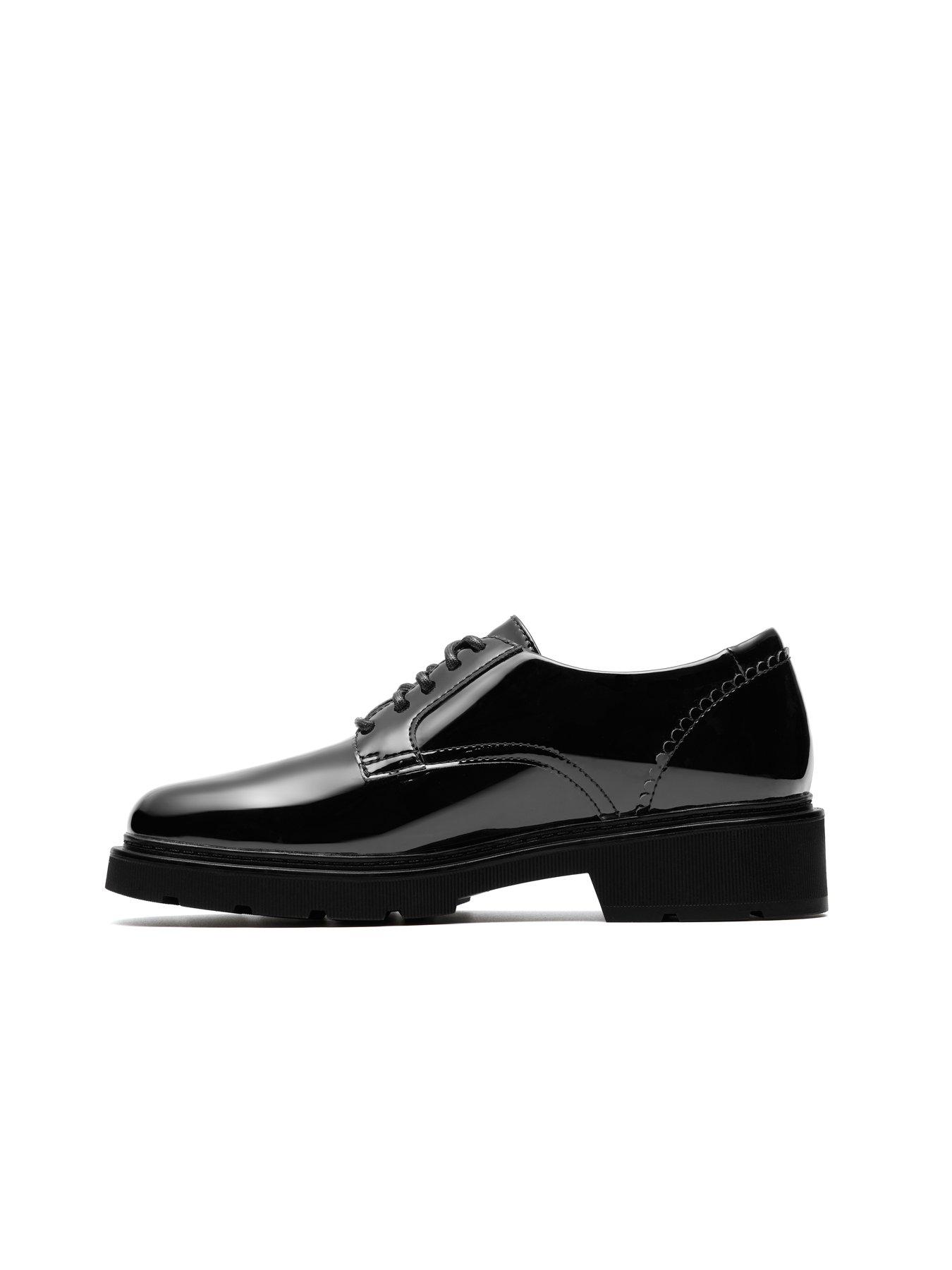 Image 6 of 6 of Clarks Wide Fit Lauryl Lace Patent Shoes - Black