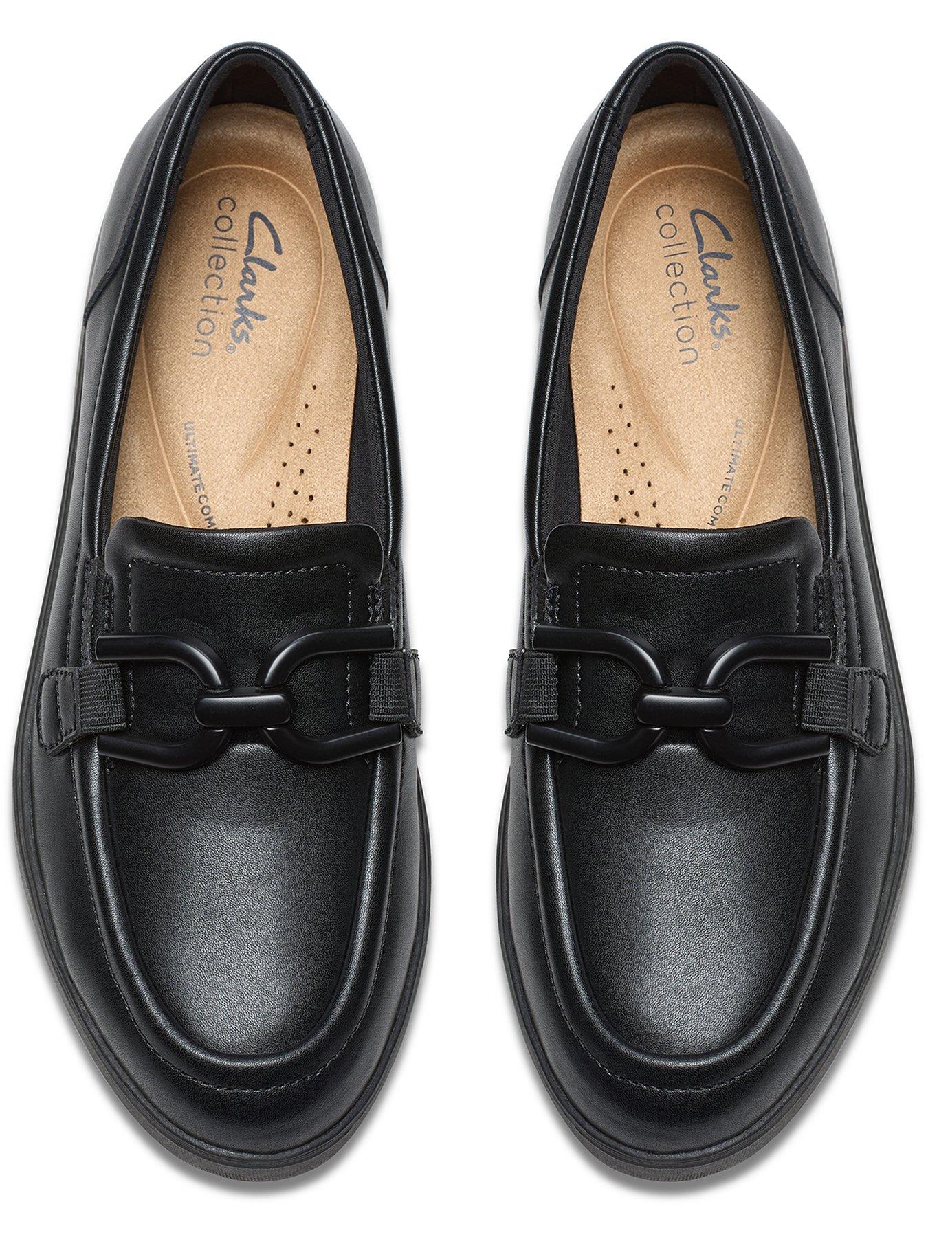 Image 4 of 6 of Clarks Zylah Top Leather Loafers - Black