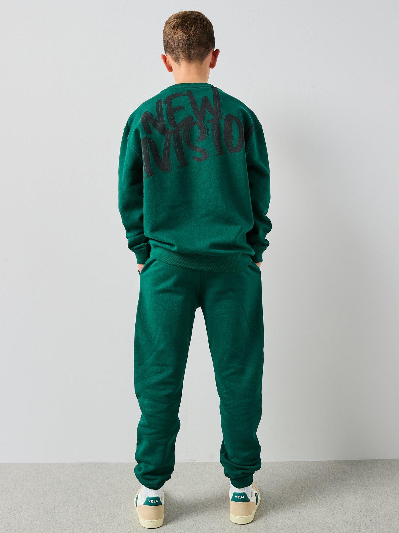 Image 2 of 6 of The Very Collection Back Print Crew Neck Sweat Set - Blue