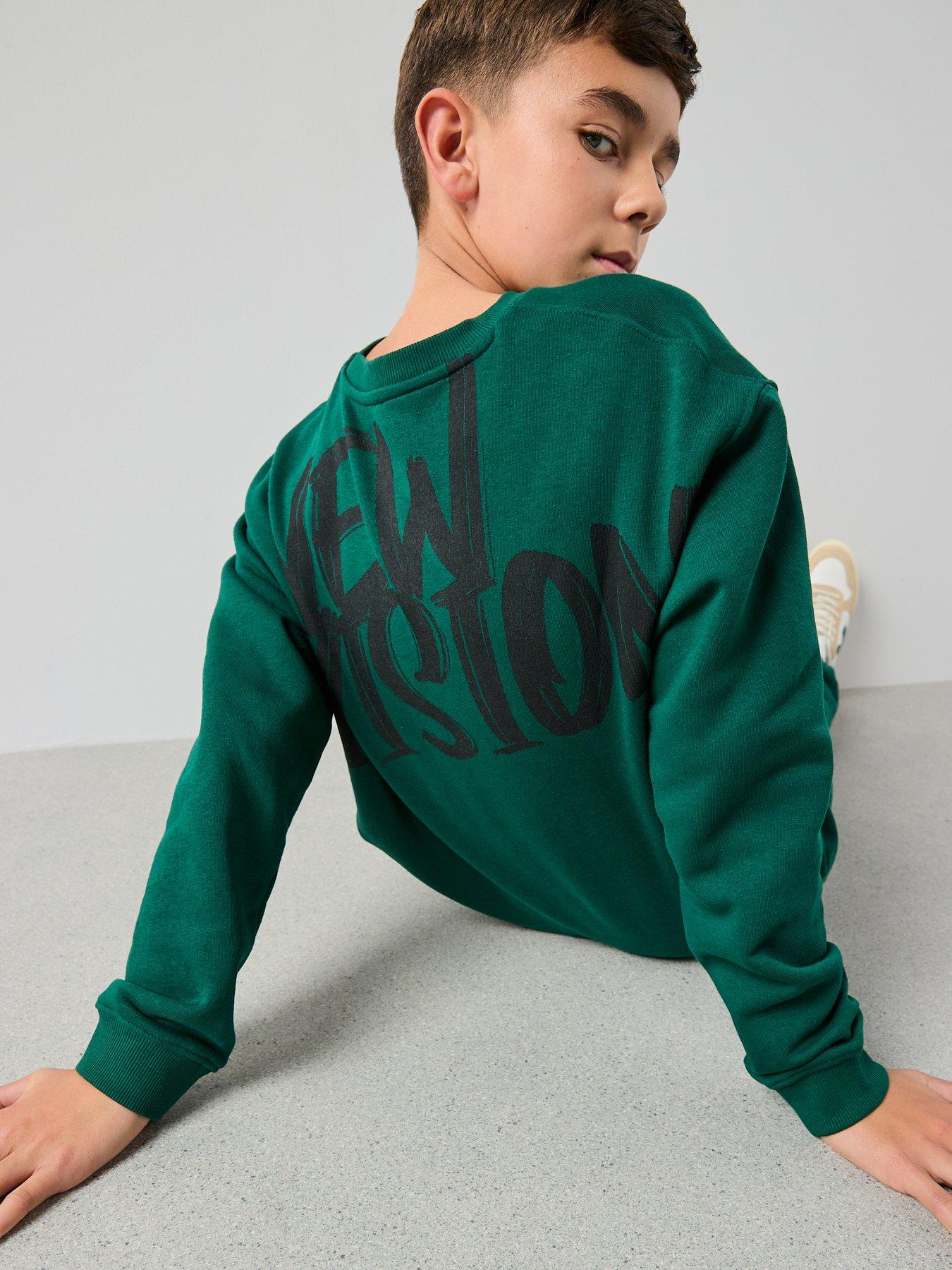 Image 3 of 6 of The Very Collection Back Print Crew Neck Sweat Set - Blue