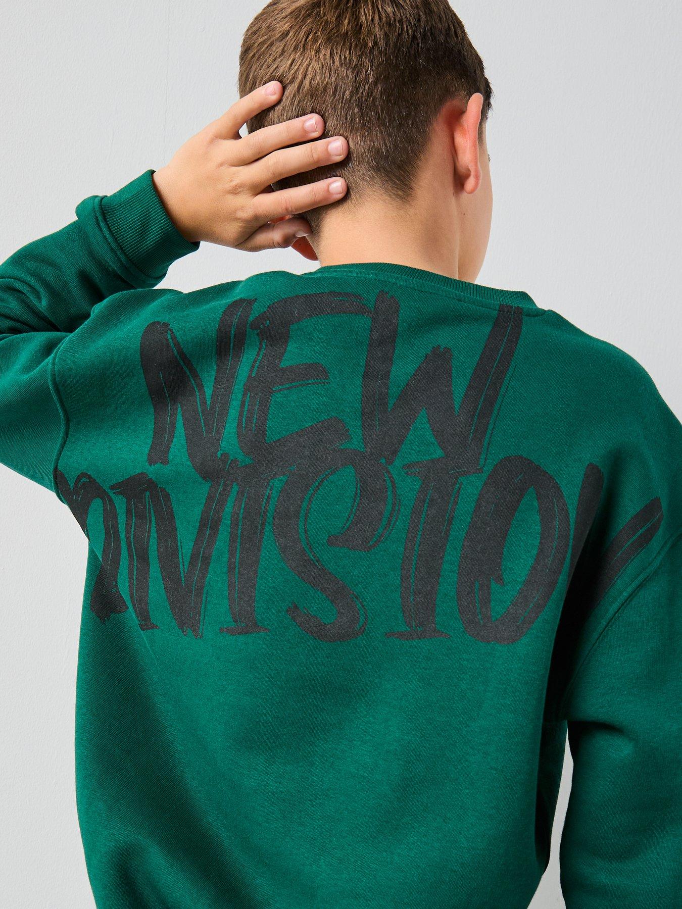 Image 4 of 6 of The Very Collection Back Print Crew Neck Sweat Set - Blue