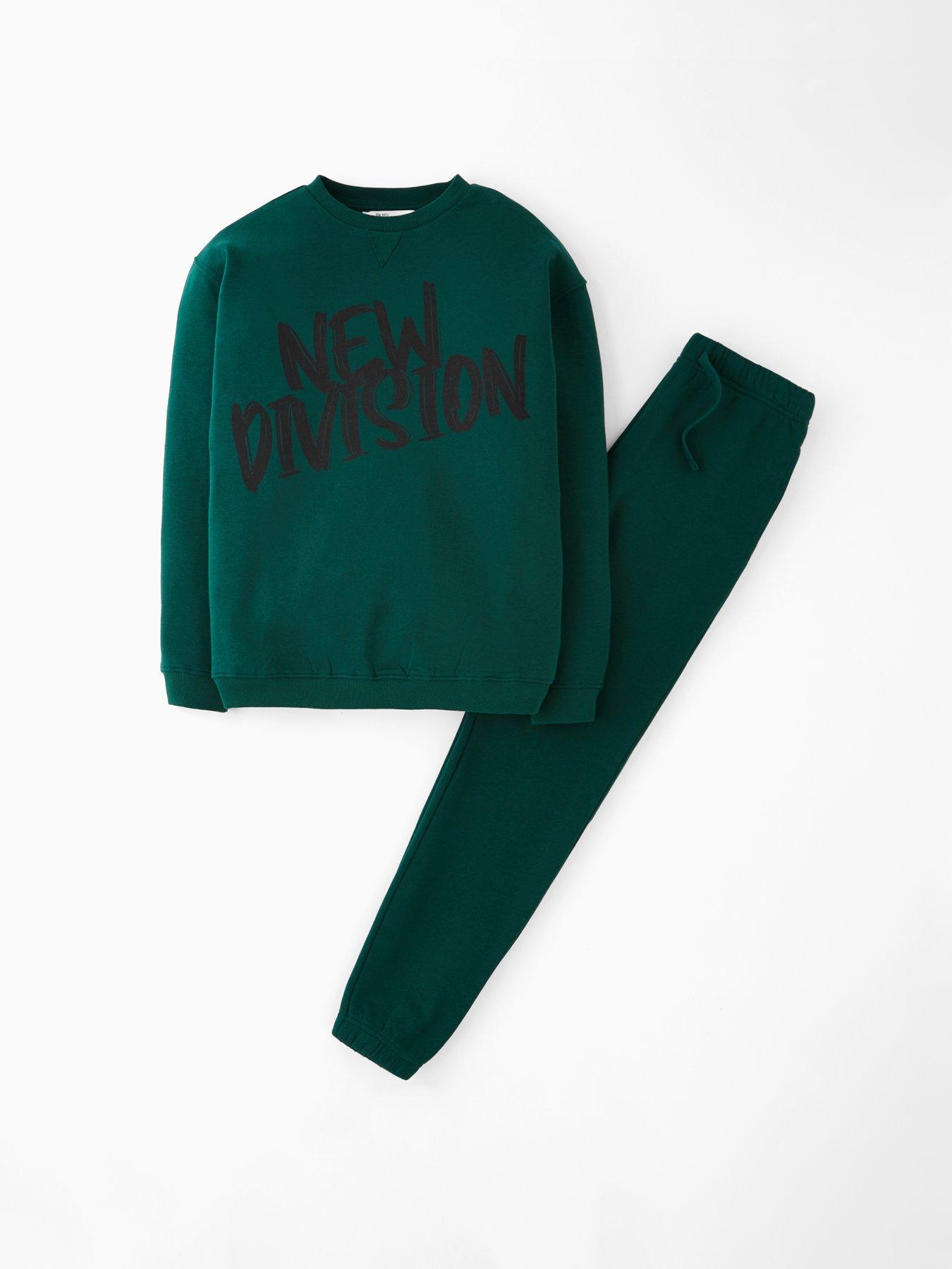 Image 6 of 6 of The Very Collection Back Print Crew Neck Sweat Set - Blue