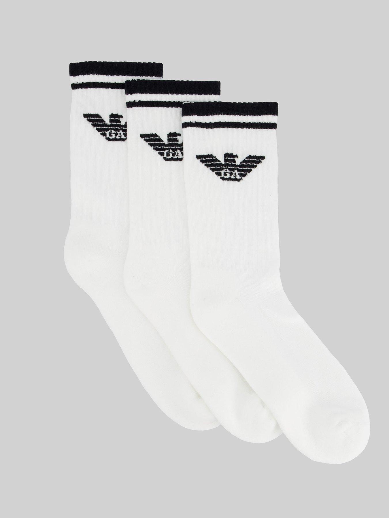 Emporio Armani Bodywear 3 Pack Crew Socks - White