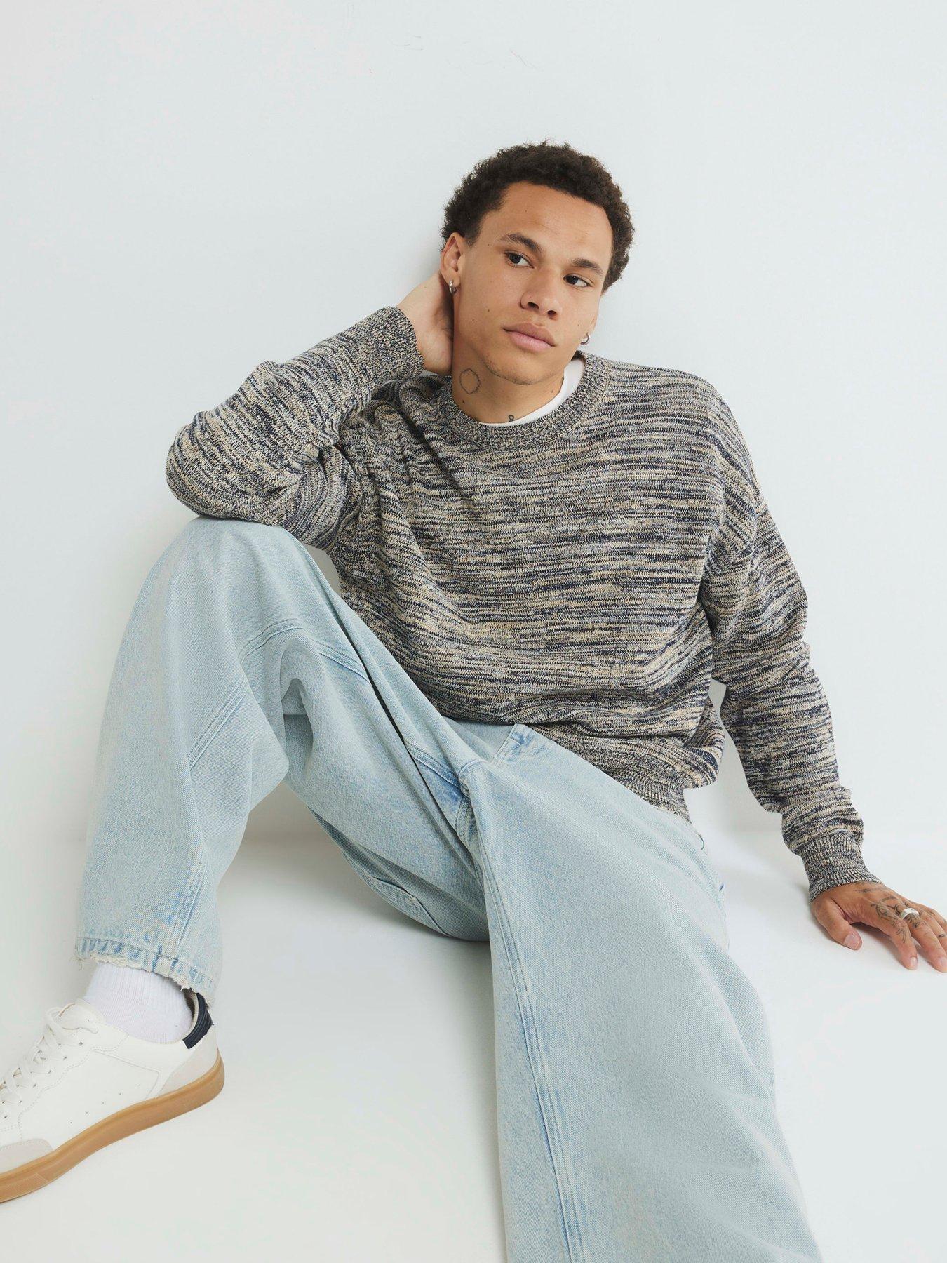 River Island Twist Crew Neck Knitted Jumper - Navy