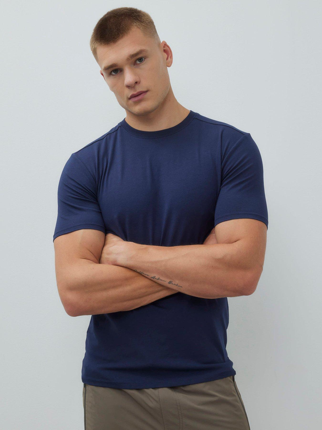 river-island-short-sleeve-muscle-essentials-t-shirt-navy