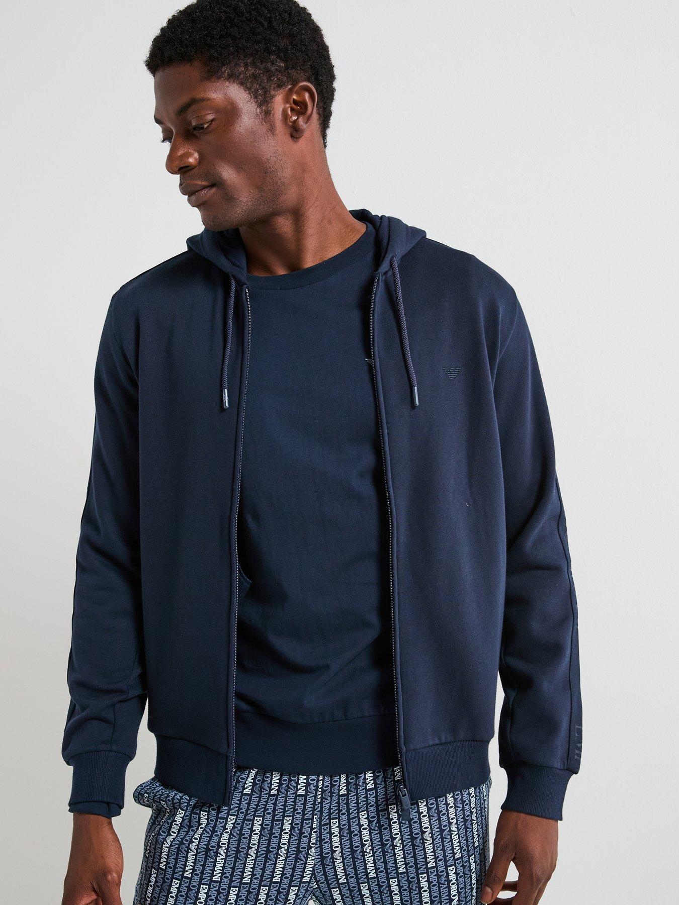 Emporio Armani Bodywear Basic Terry Tape Lounge Shorts - Navy