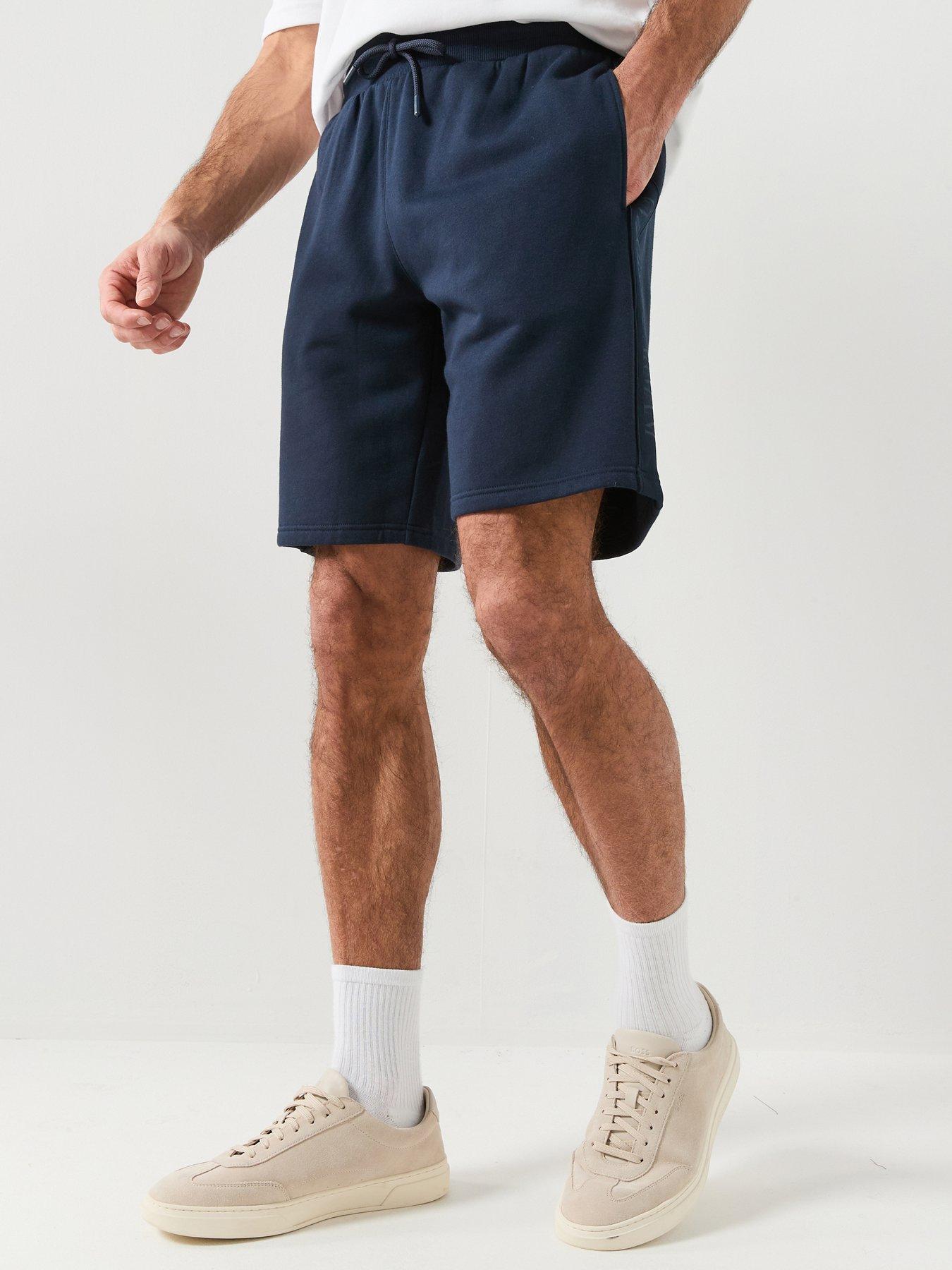 Emporio Armani Bodywear Basic Terry Tape Lounge Shorts - Navy