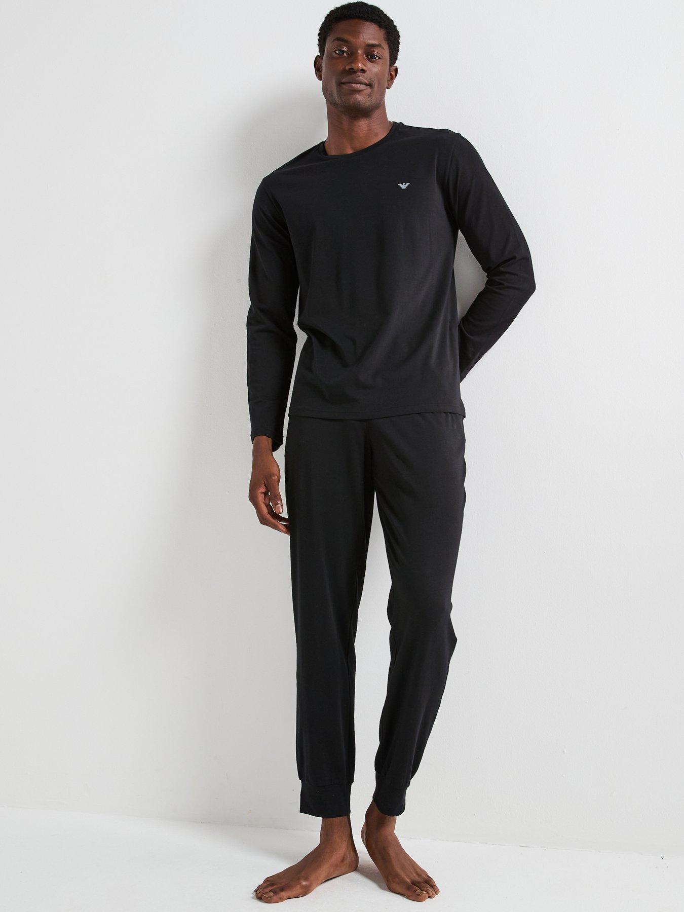 Emporio Armani Bodywear Endurance Jersey Pyjama Set - Black