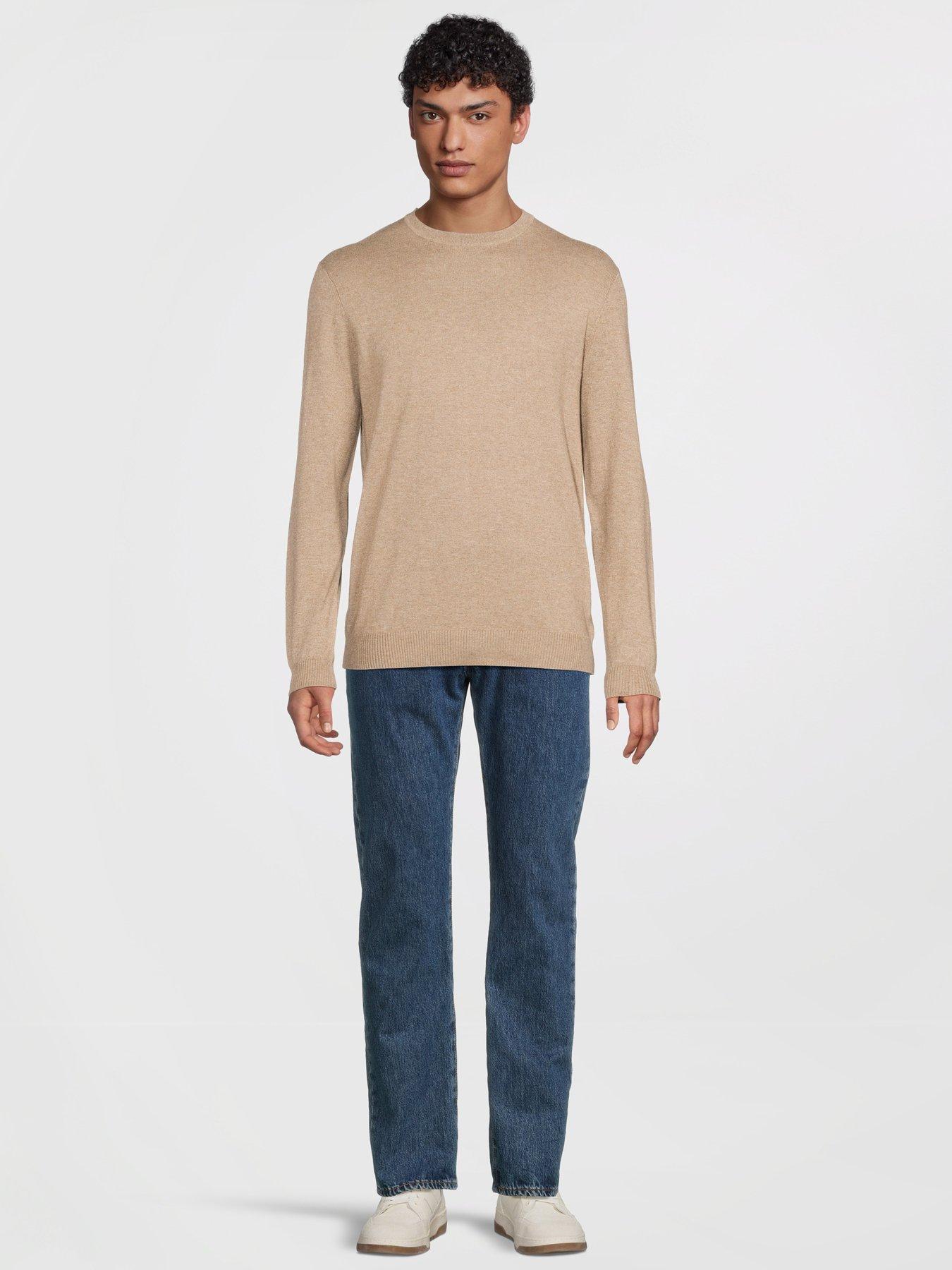 only-sons-loui-crew-fine-knitted-jumper-beigeback