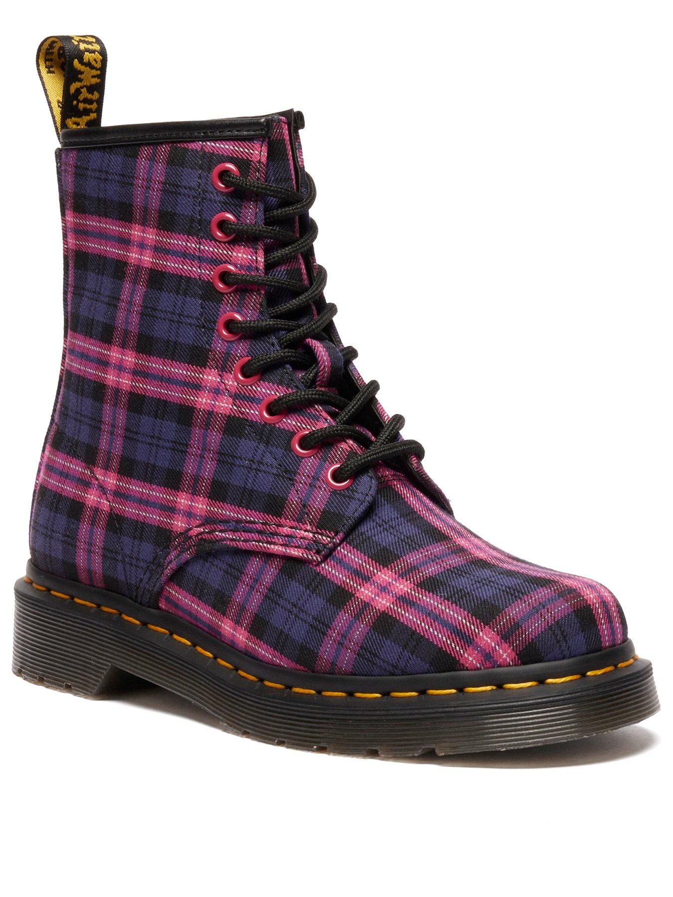 Image 2 of 7 of Dr Martens 1460 8 Eye Boot Pink Tartan - Multi