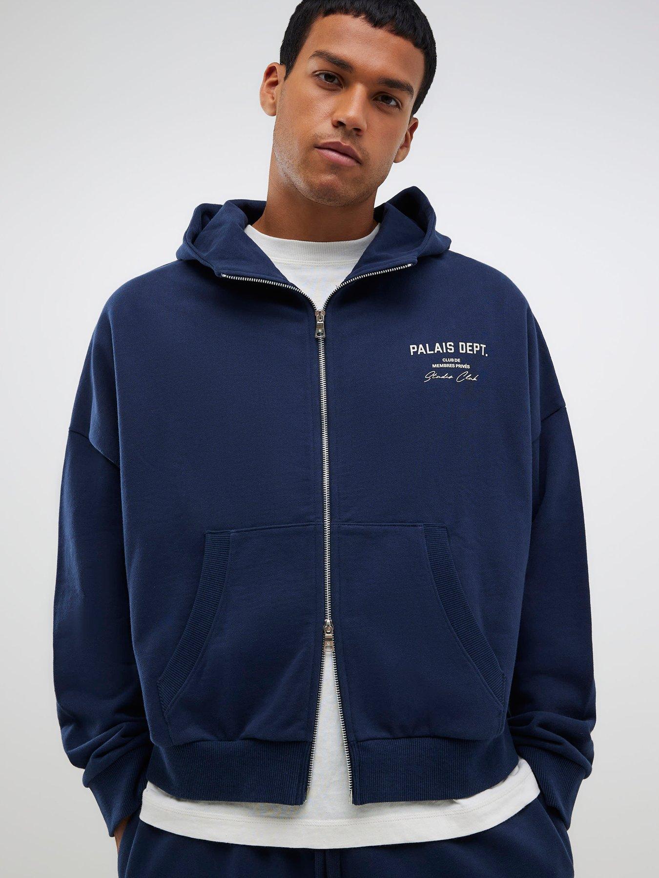 River Island Long Sleeve Oversized Palais Dept Hoodie - Navy