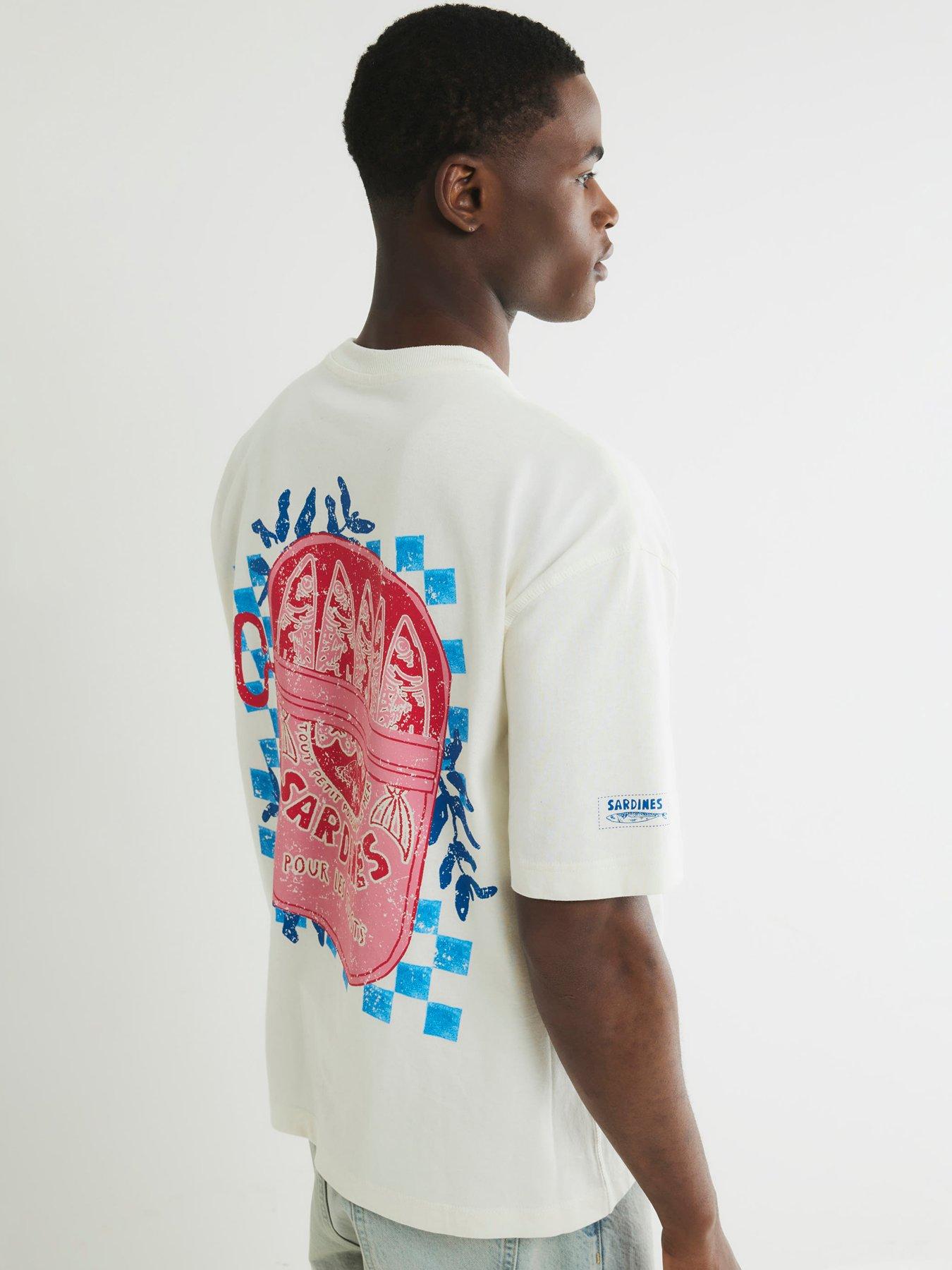 River Island Back Graphic Print Short Sleeve T-Shirt - Off White