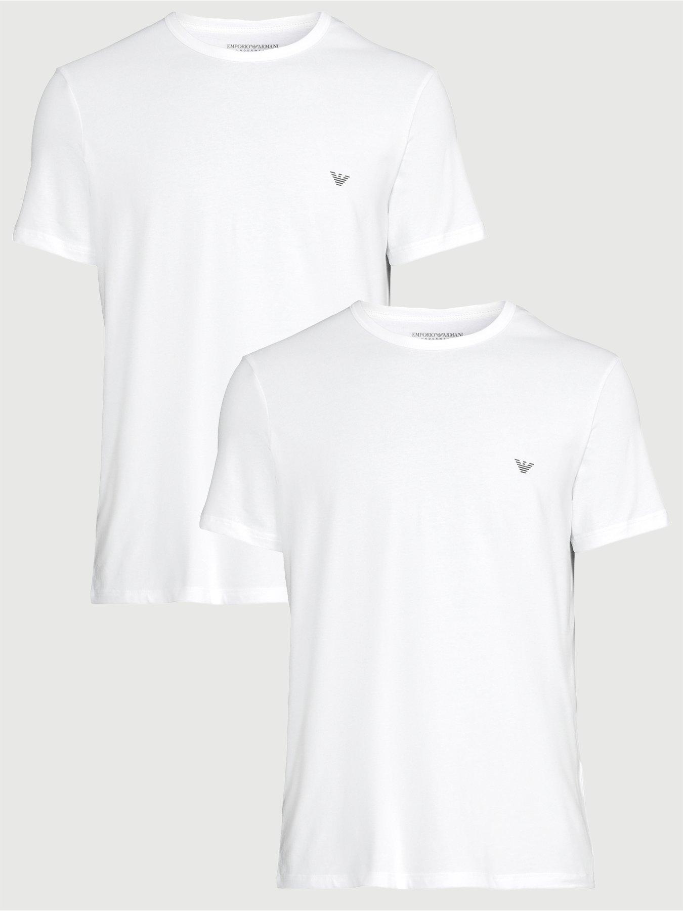 Emporio Armani Bodywear 2 Pack Stretch Cotton Crew Neck T-Shirts - White
