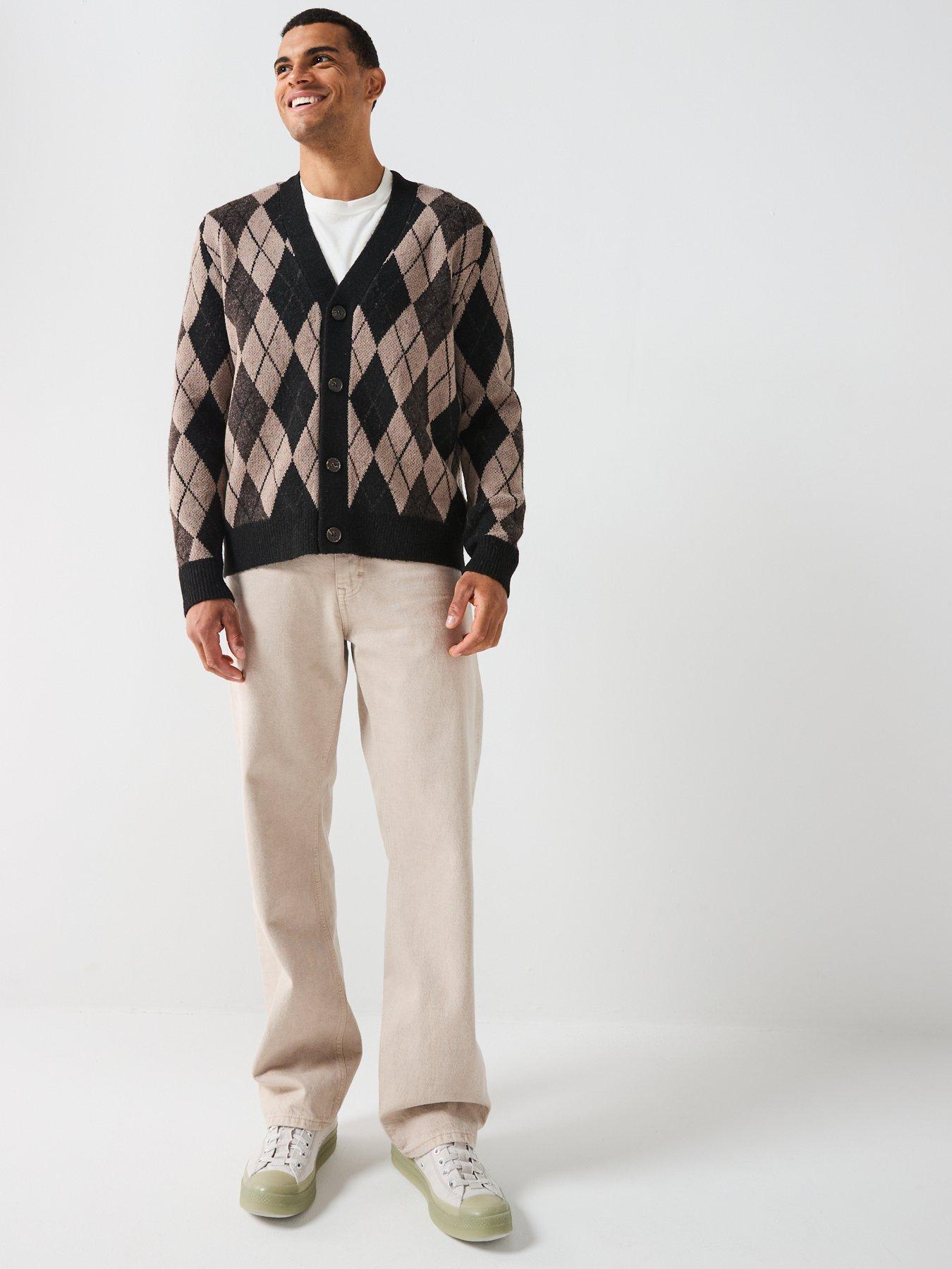 only-sons-allan-argyle-knitted-cardigan-blackback