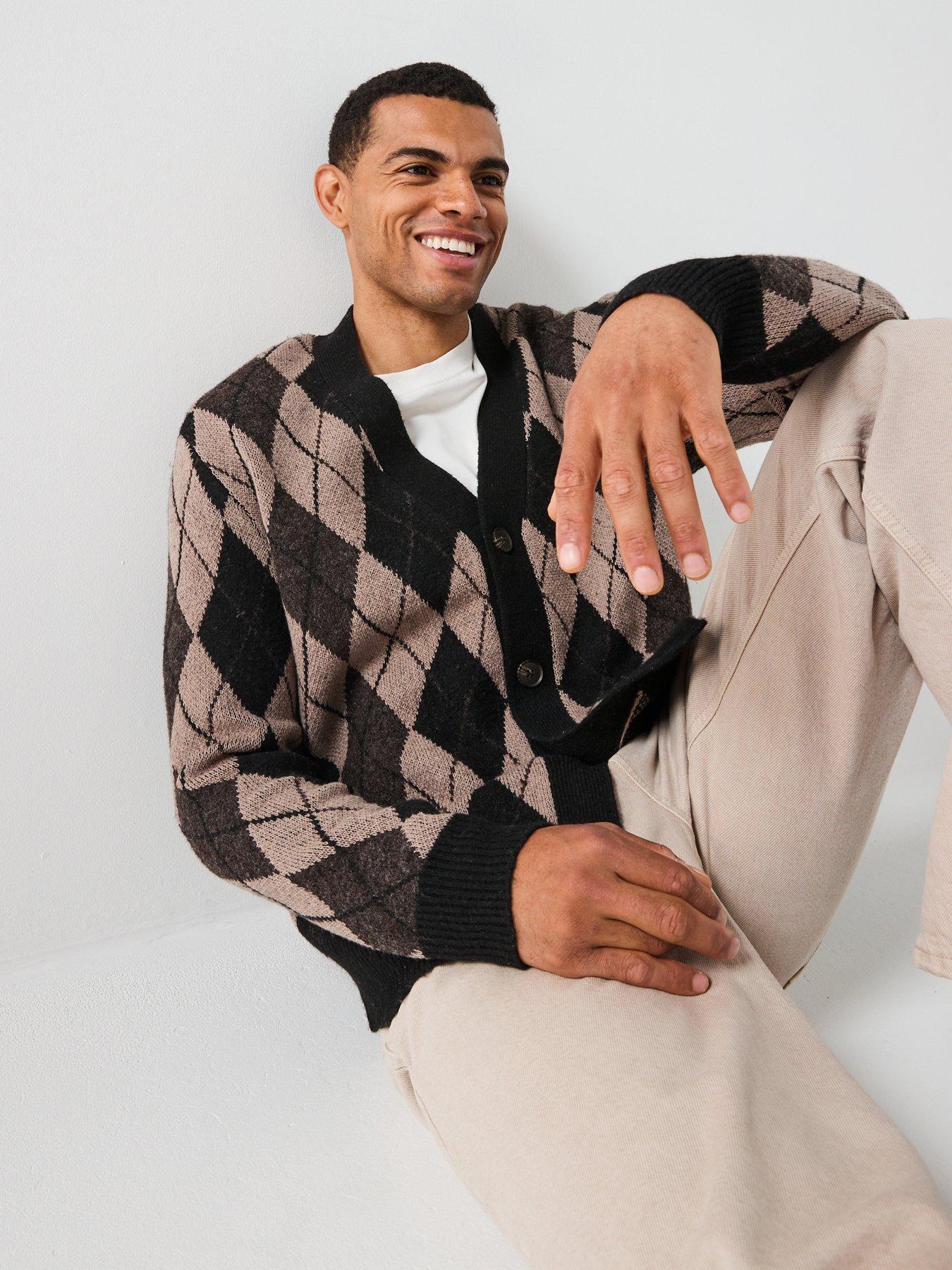 only-sons-allan-argyle-knitted-cardigan-blackdetail