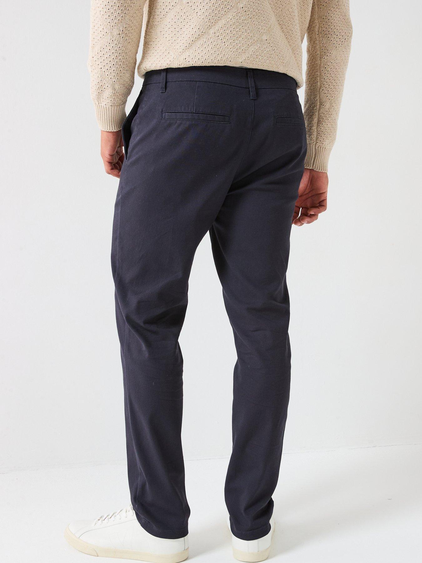 Image 2 of 4 of ONLY & SONS Nicky Pete Slim Smart Trousers - Navy