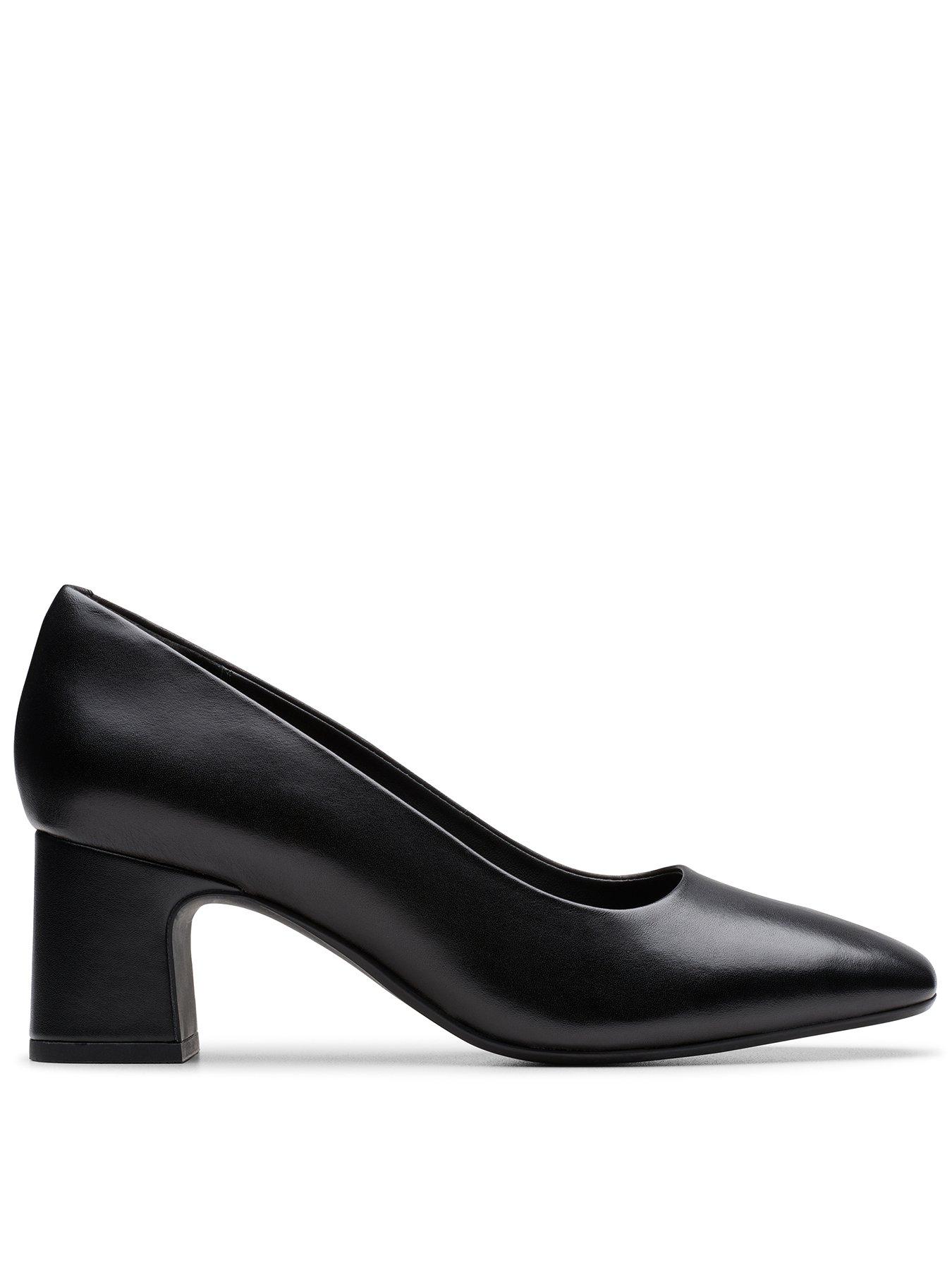 Clarks Fernie Court Leather Shoes - Black