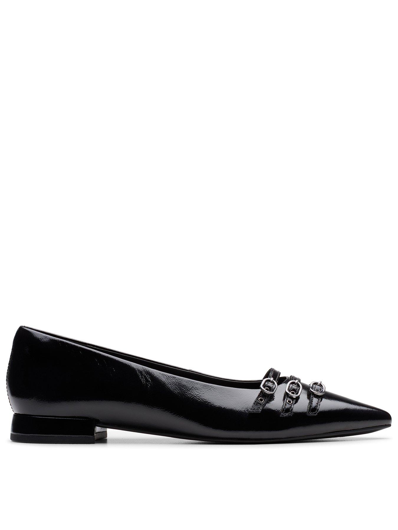 Image 1 of 6 of Clarks Sensa15 Strap Leather Ballerinas - Black