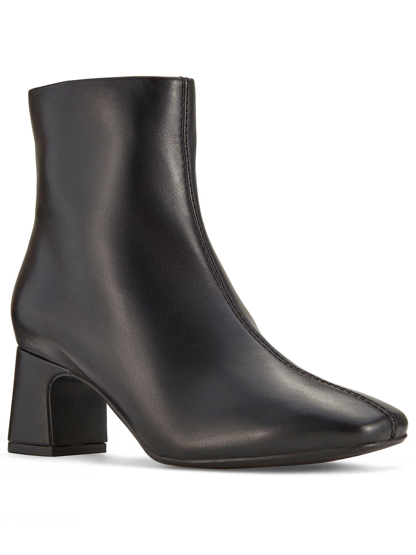 Image 2 of 6 of Clarks Fernie Zip Leather Boots - Black