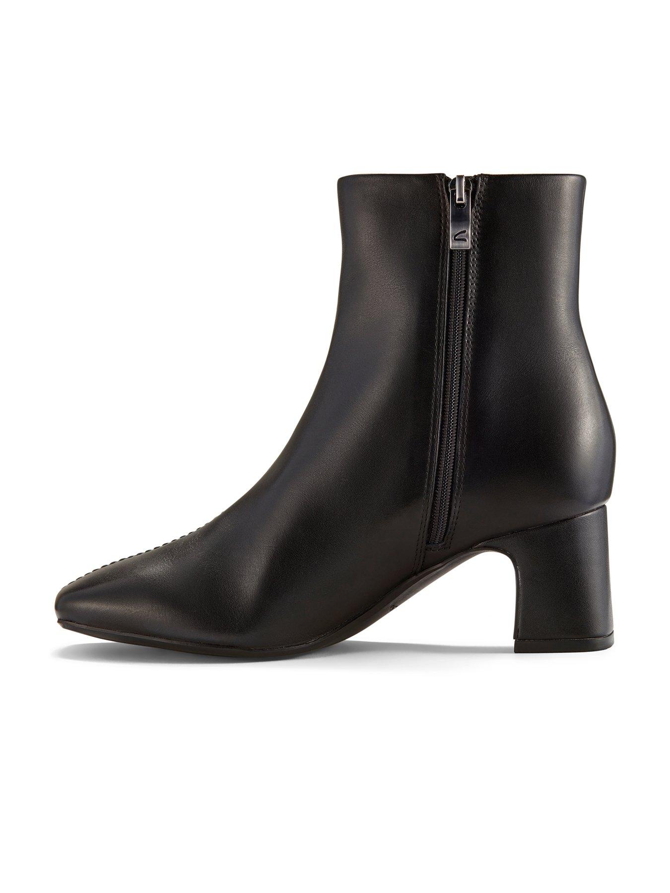 Image 6 of 6 of Clarks Fernie Zip Leather Boots - Black