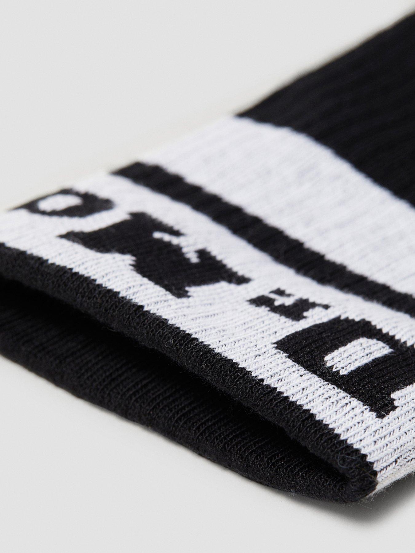 Image 3 of 3 of Dr Martens Athletic Logo Sock Socks Black White Cotton Blend - Black/White