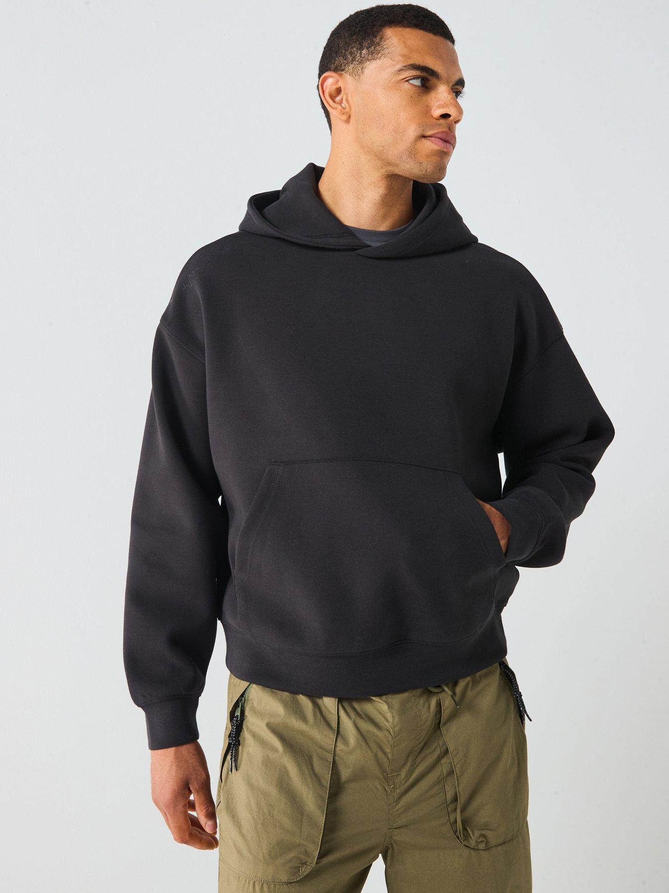 ONLY & SONS Boxy Scuba Long Sleeve Hoodie - Black