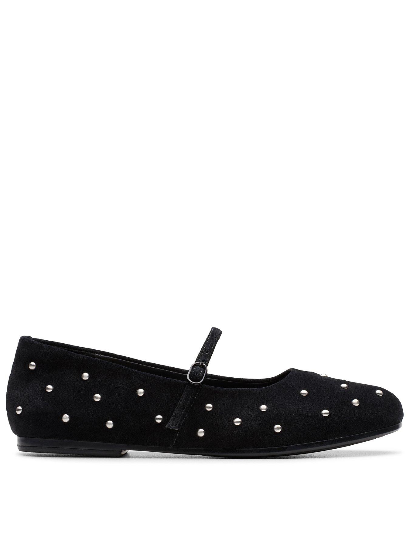 clarks-livia-stud-suede-ballerinas-black