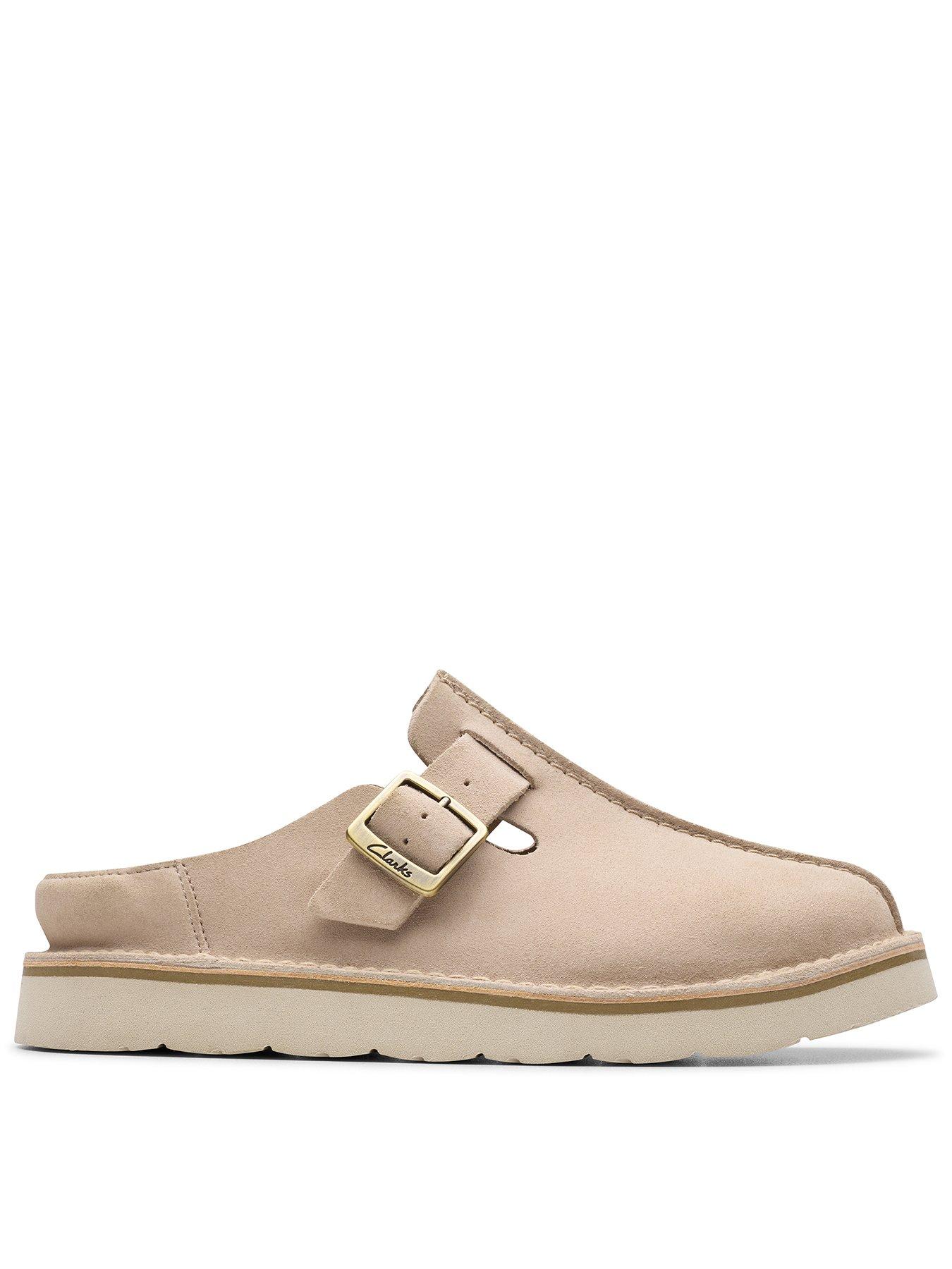 Clarks Solsbury Mule. Suede Shoes - Beige